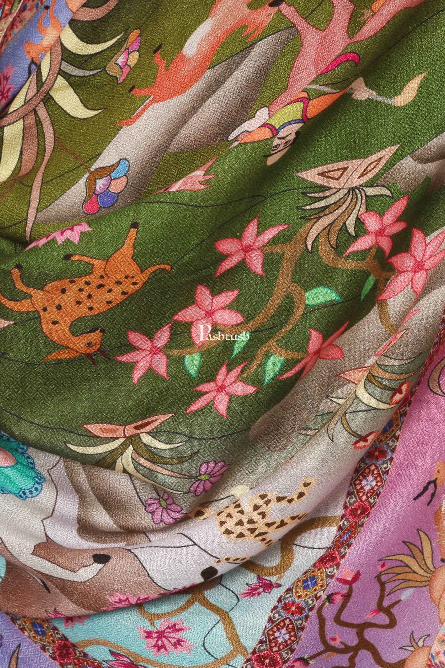 Pashtush India Mens Scarves Stoles and Mufflers Pashtush Mens Fine Soft Ethnic Stole, Shikaardar Design