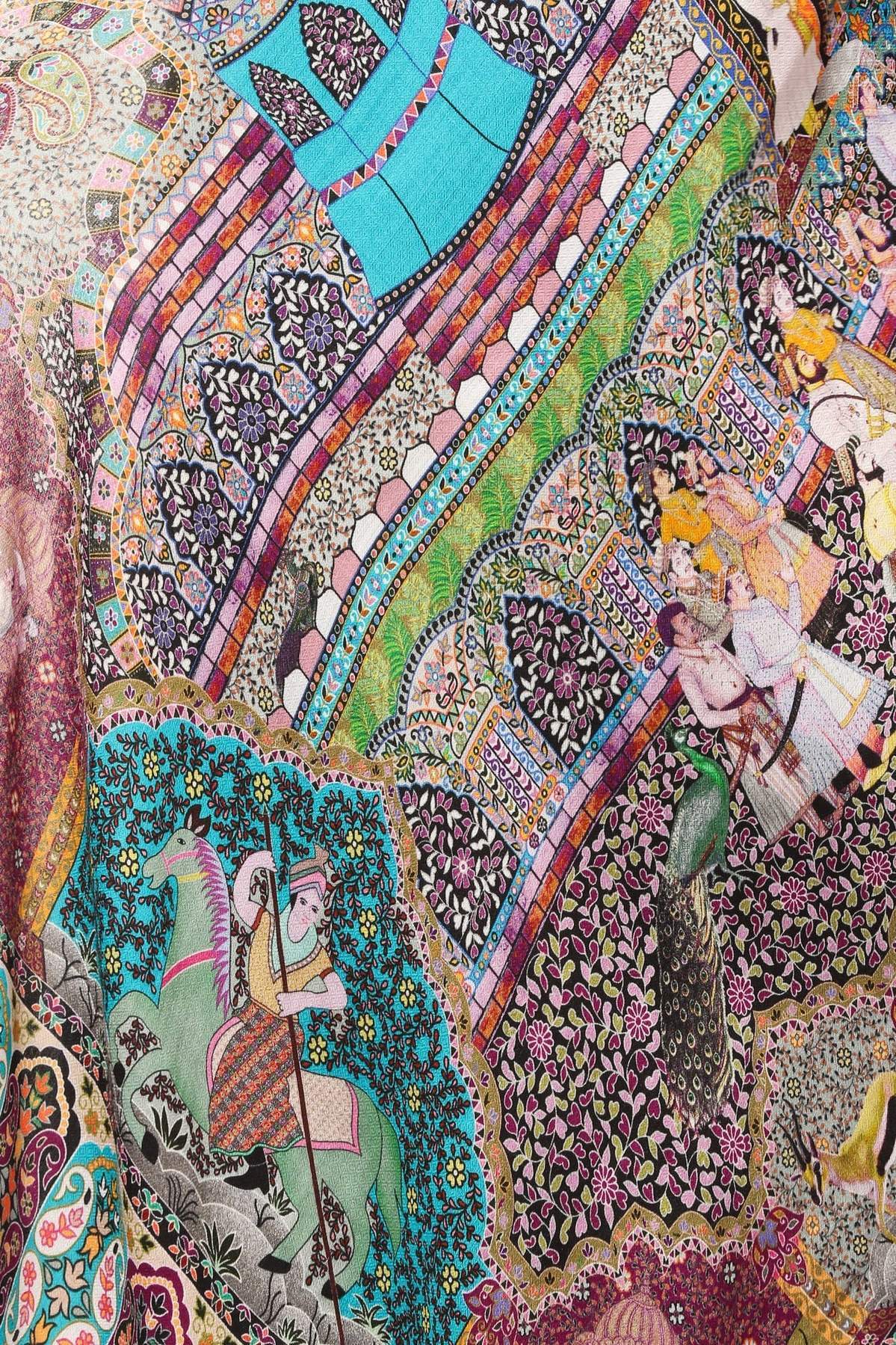 Pashtush Mens Fine Soft Printed Stole, Mughal Darbar
