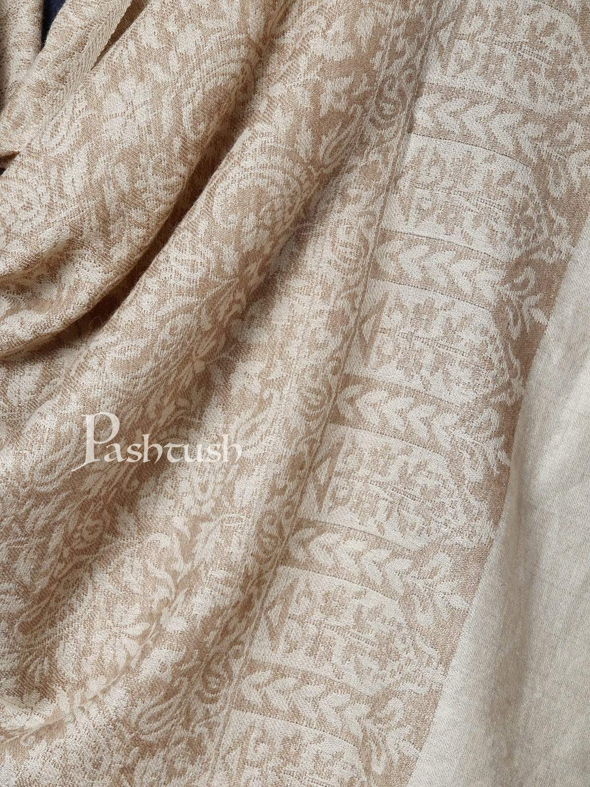 Pashtush India 70x200 Pashtush Mens Fine Wool Ethnic Weave stole