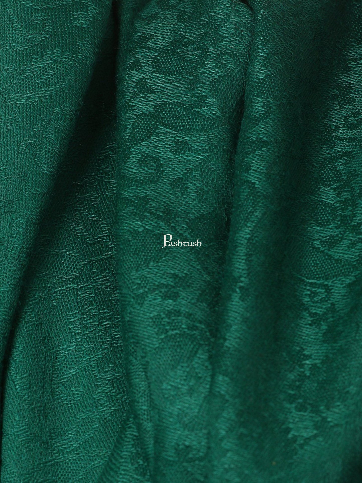 Pashtush India Mens Scarves Stoles and Mufflers Pashtush Mens Fine Wool Jacquard Muffler - Bottle Green