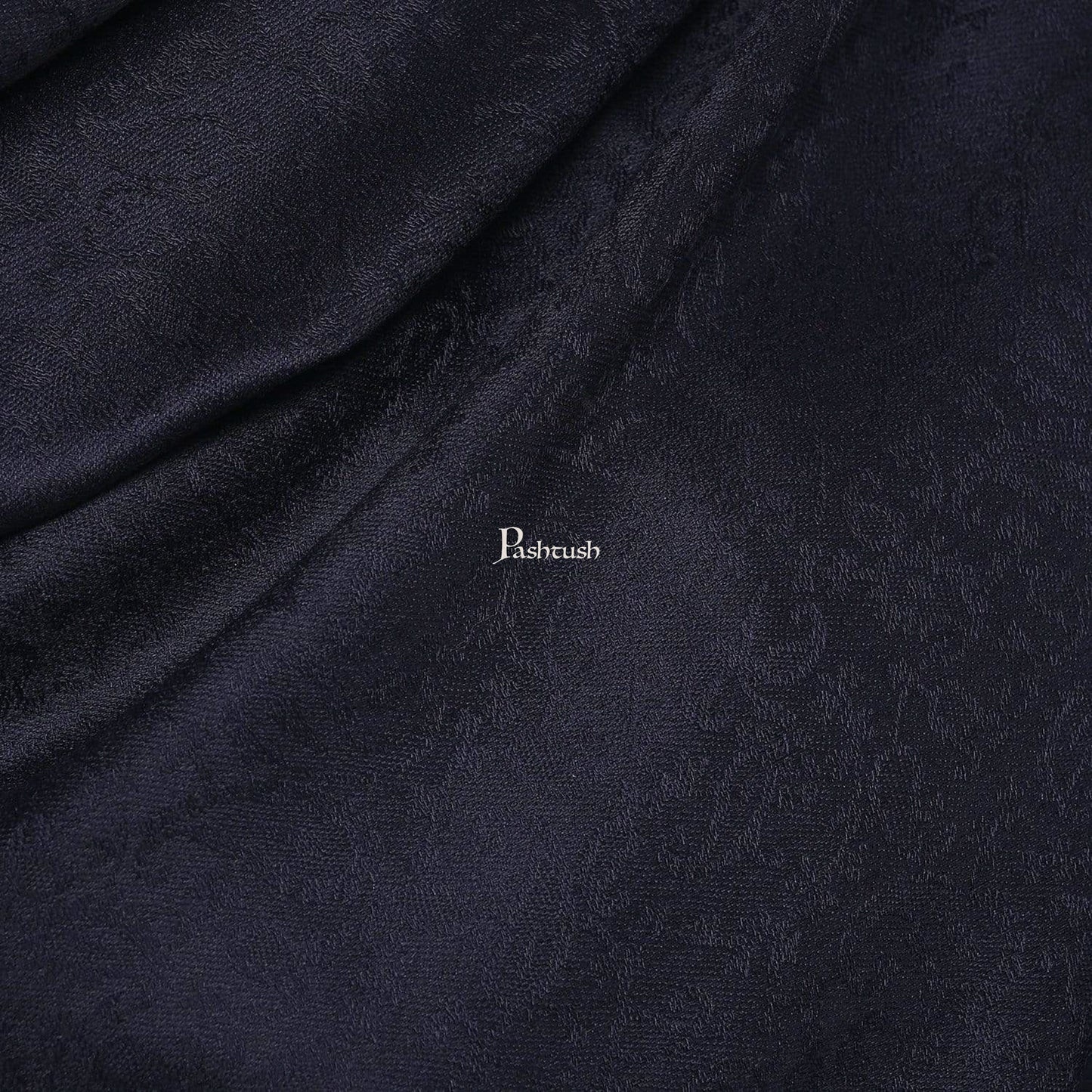 Pashtush India Mens Scarves Stoles and Mufflers Pashtush Mens Fine Wool Jacquard Muffler, Navy Blue