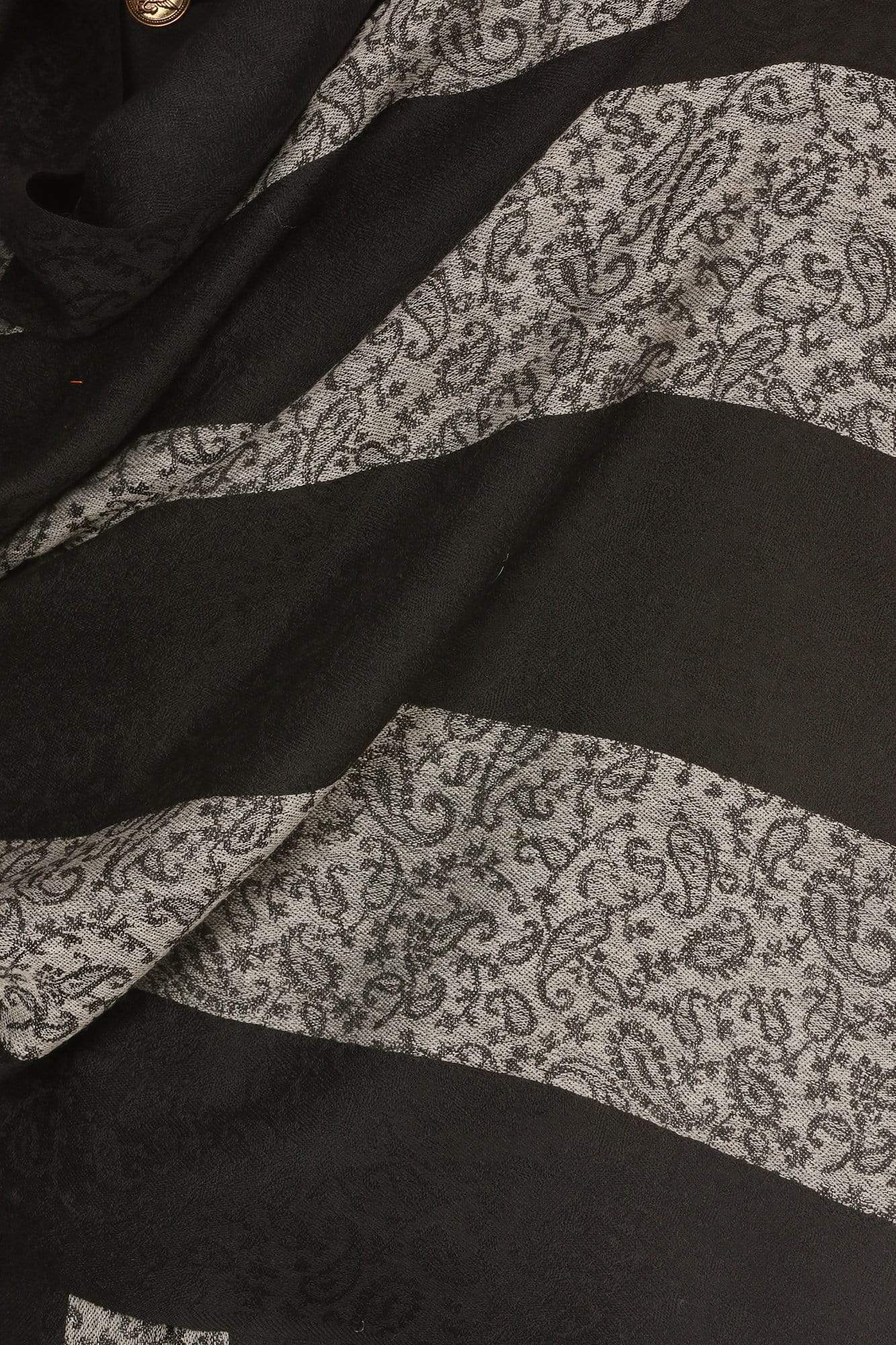 Pashtush India 70x200 Pashtush Mens Fine Wool Reversible Muffler - Black