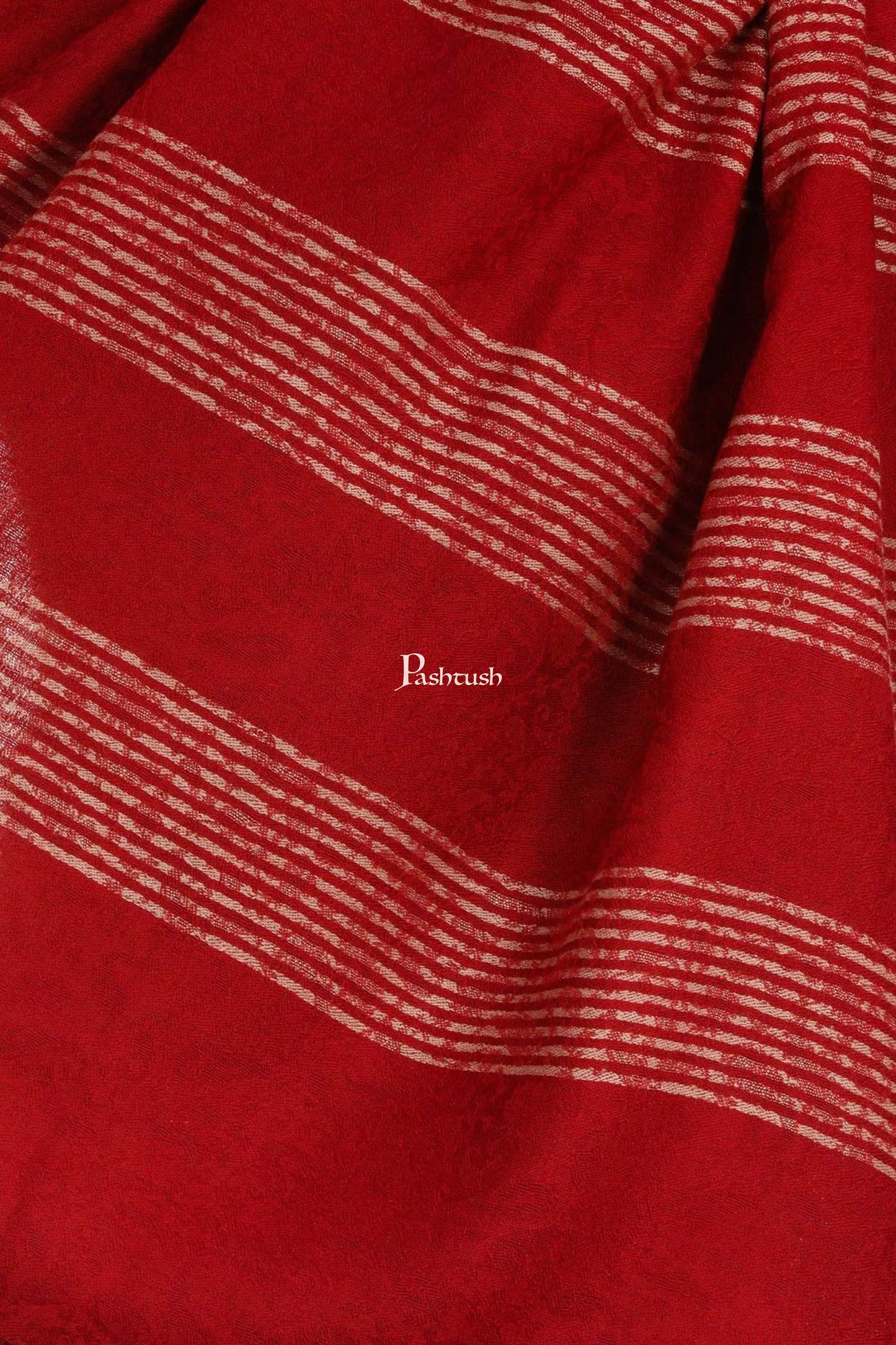 Pashtush India Mens Scarves Stoles and Mufflers Pashtush Mens Fine Wool Reversible Muffler, Soft And Warm - Deep Maroon