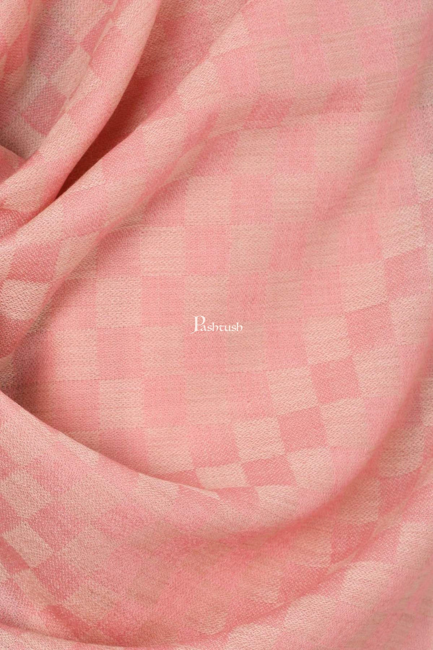 Pashtush India Mens Scarves Stoles and Mufflers Pashtush Mens Fine Wool Reversible Muffler, Soft And Warm - Pink