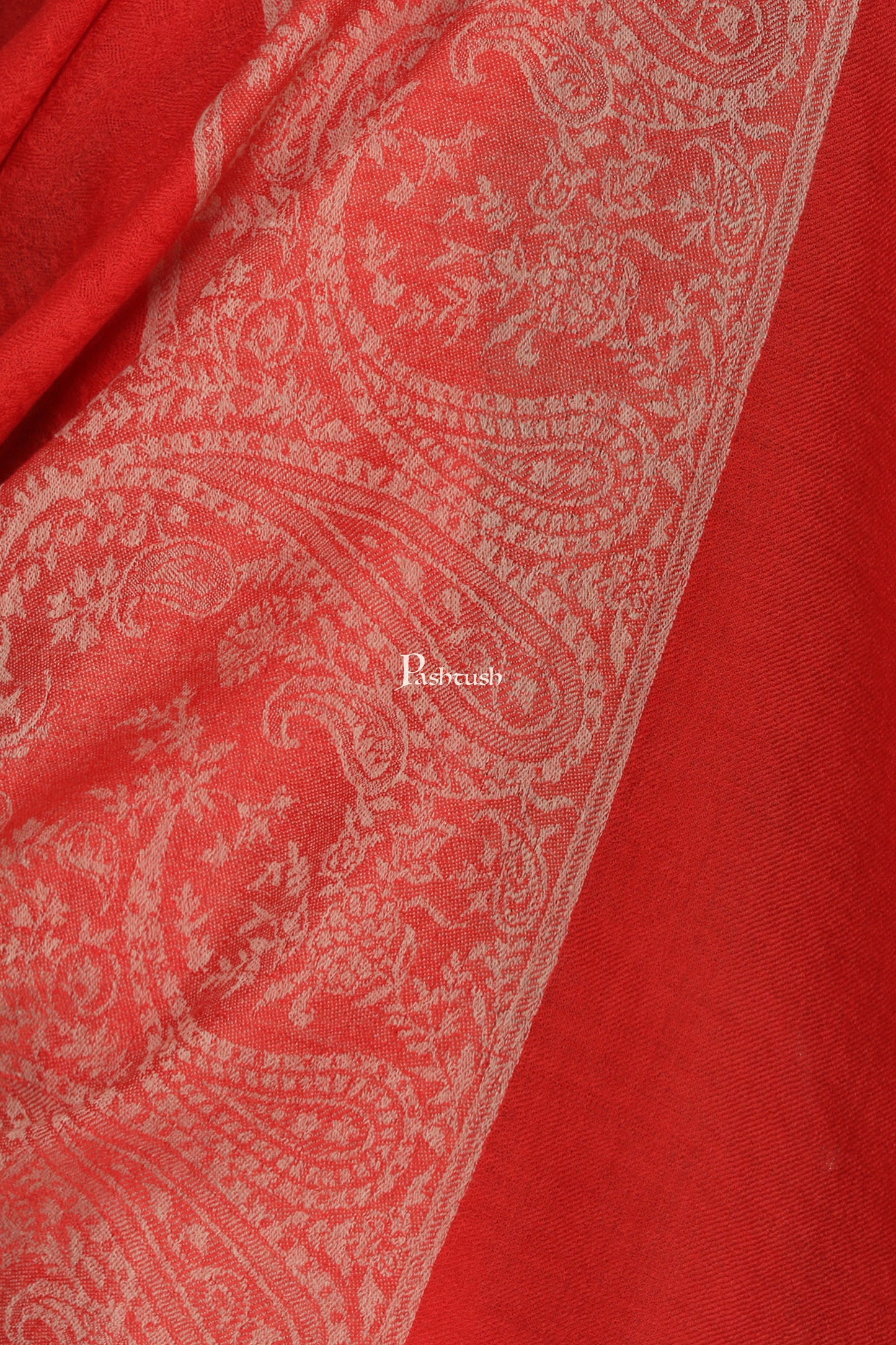 Pashtush India Mens Scarves Stoles and Mufflers Pashtush Mens Fine Wool Stole, Red