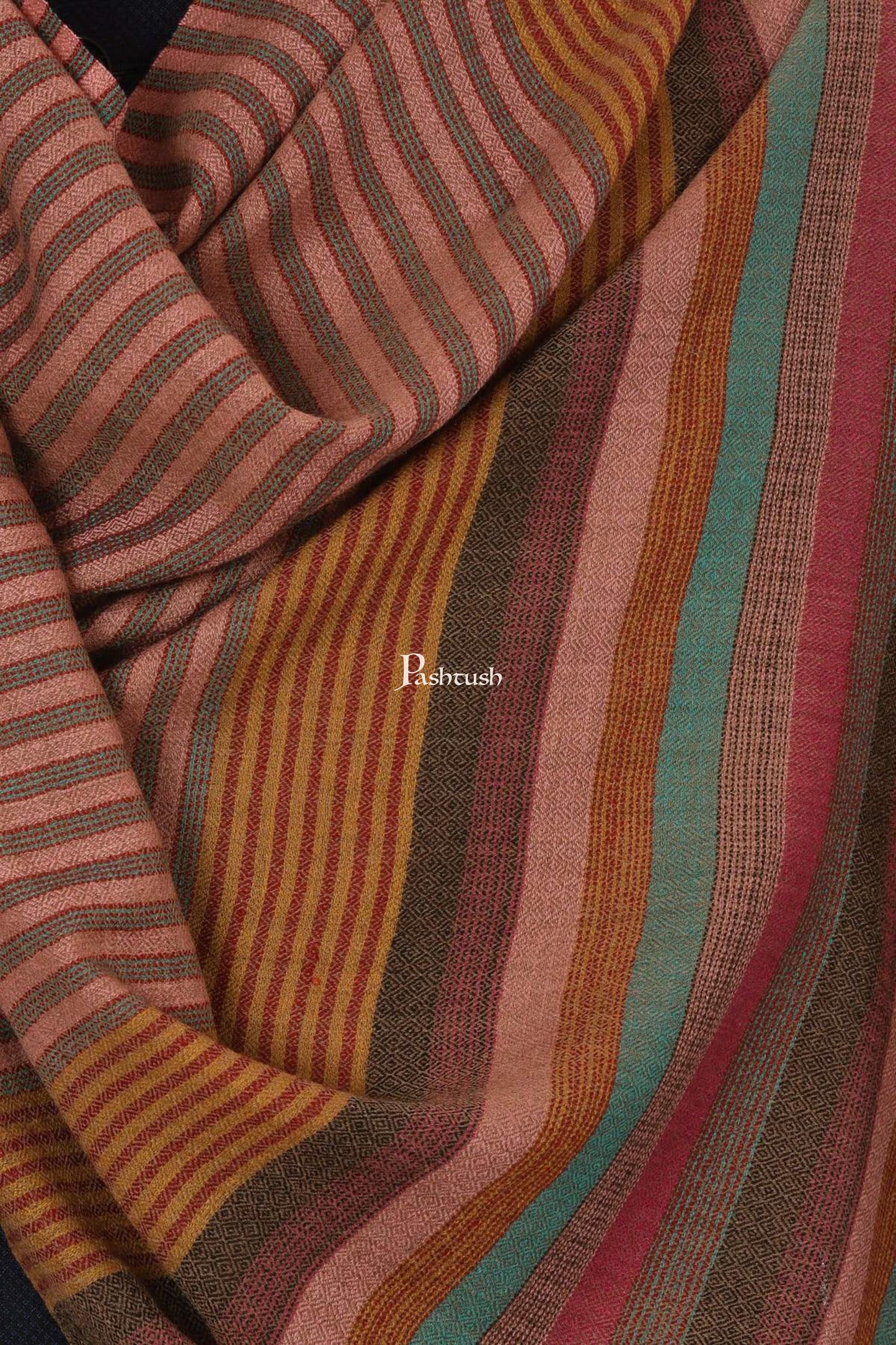Pashtush India Mens Scarves Stoles and Mufflers Pashtush Mens Fine Wool Striped Muffler, Soft And Warm Stole Scarf