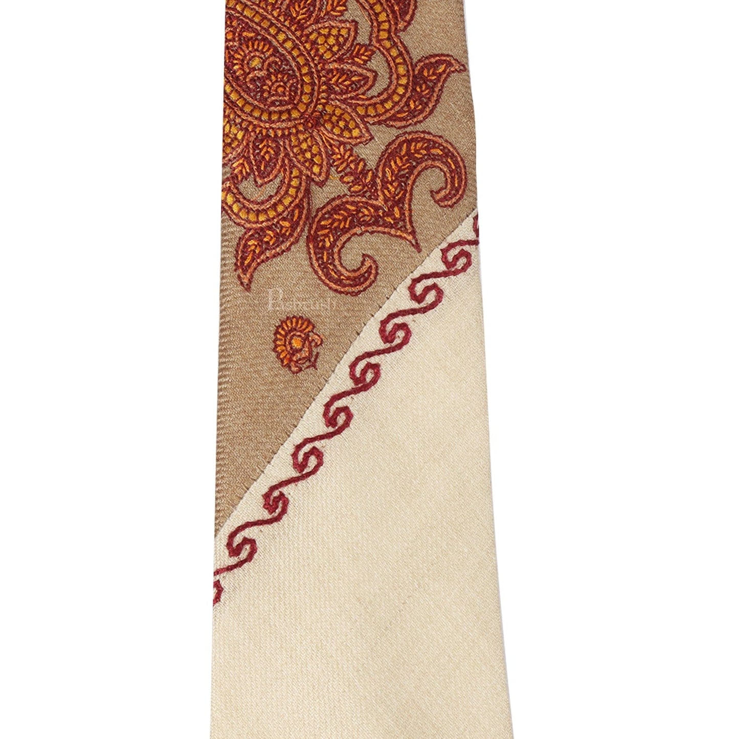 Pashtush India Mens Neckties Ties for Men Pashtush mens Fine Wool tie, Embroidered design, Multicolour