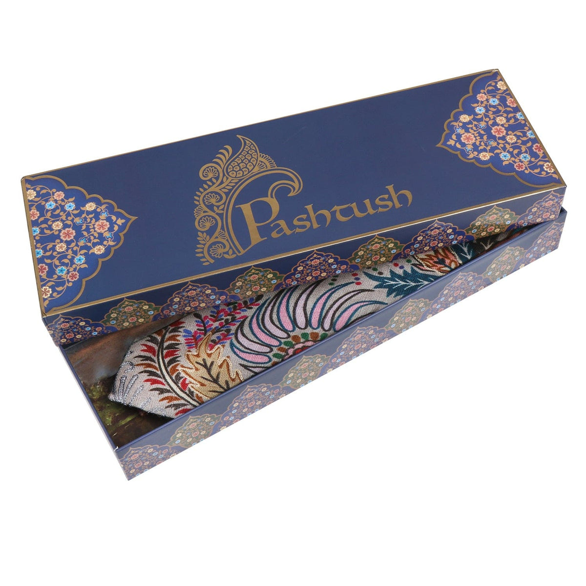 Pashtush India Mens Neckties Ties for Men Pashtush mens Fine Wool tie, kalamkari embroidery design, Multicolour