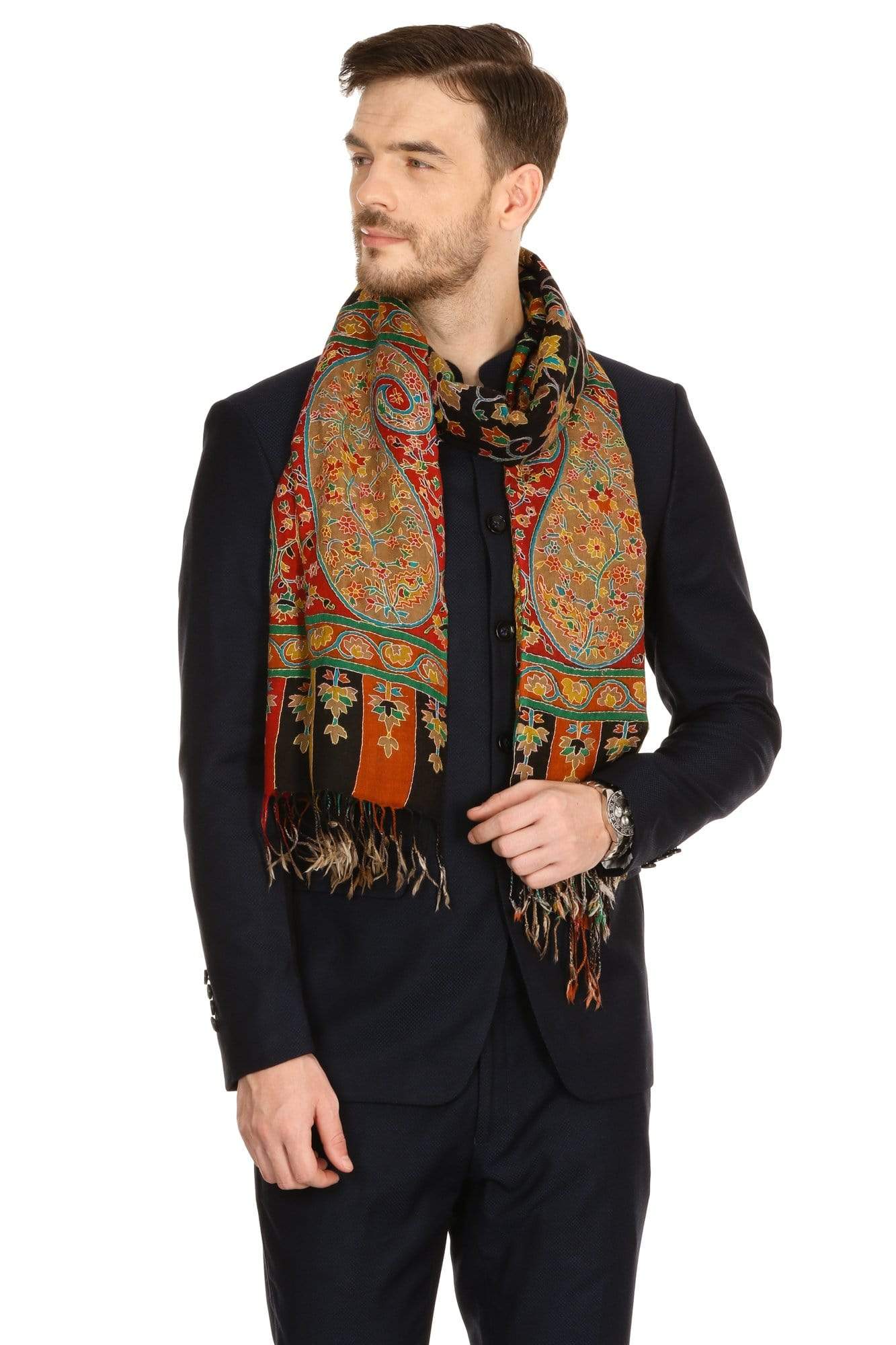 Pashtush Shawl Store Stole Pashtush Mens Handwork Handpainted Kalamkari Stole