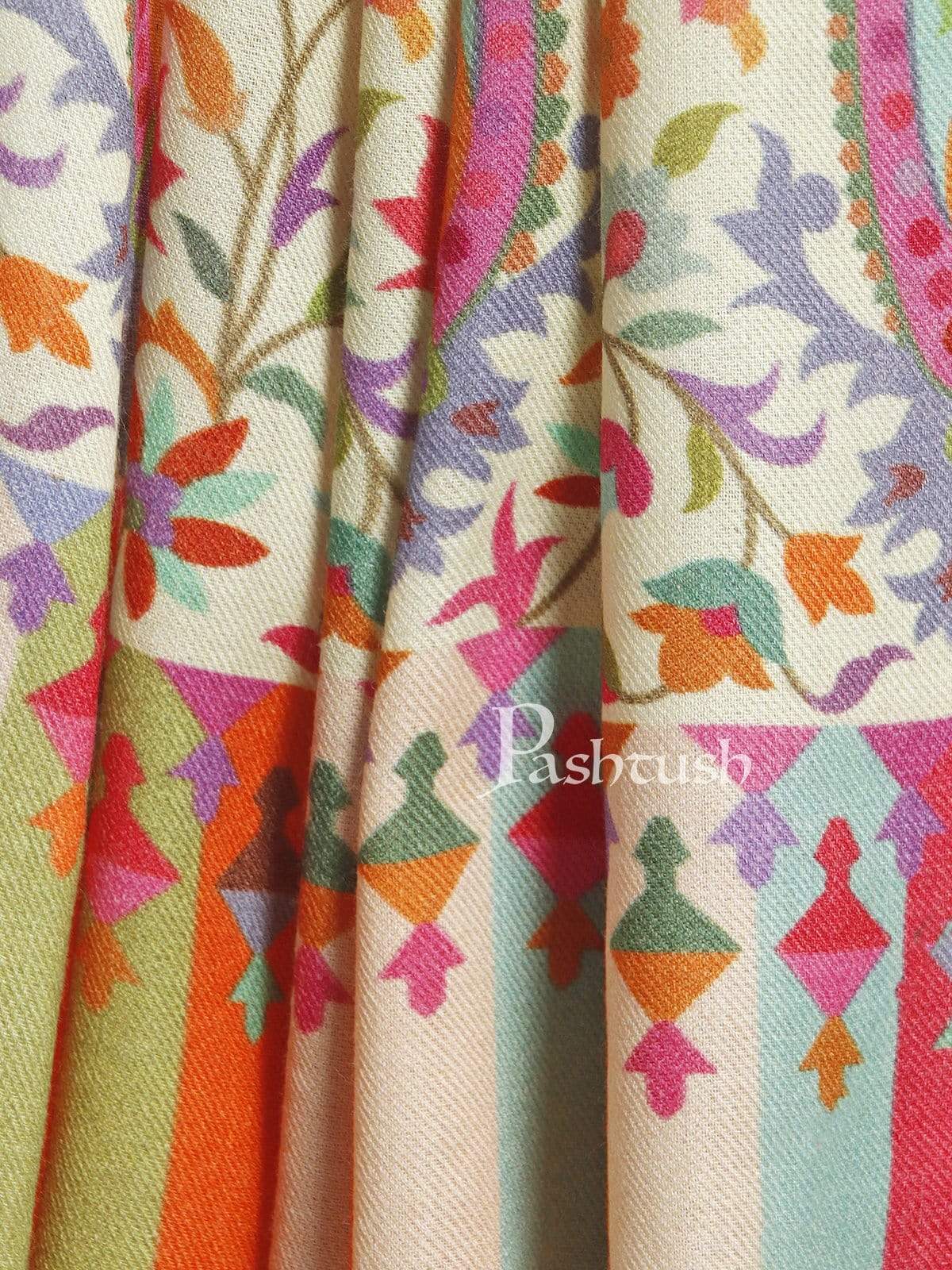 Pashtush India 127x254 Pashtush Mens Kaani Printed Shawl, 100% Pure, Woolmark Certified, Full Size