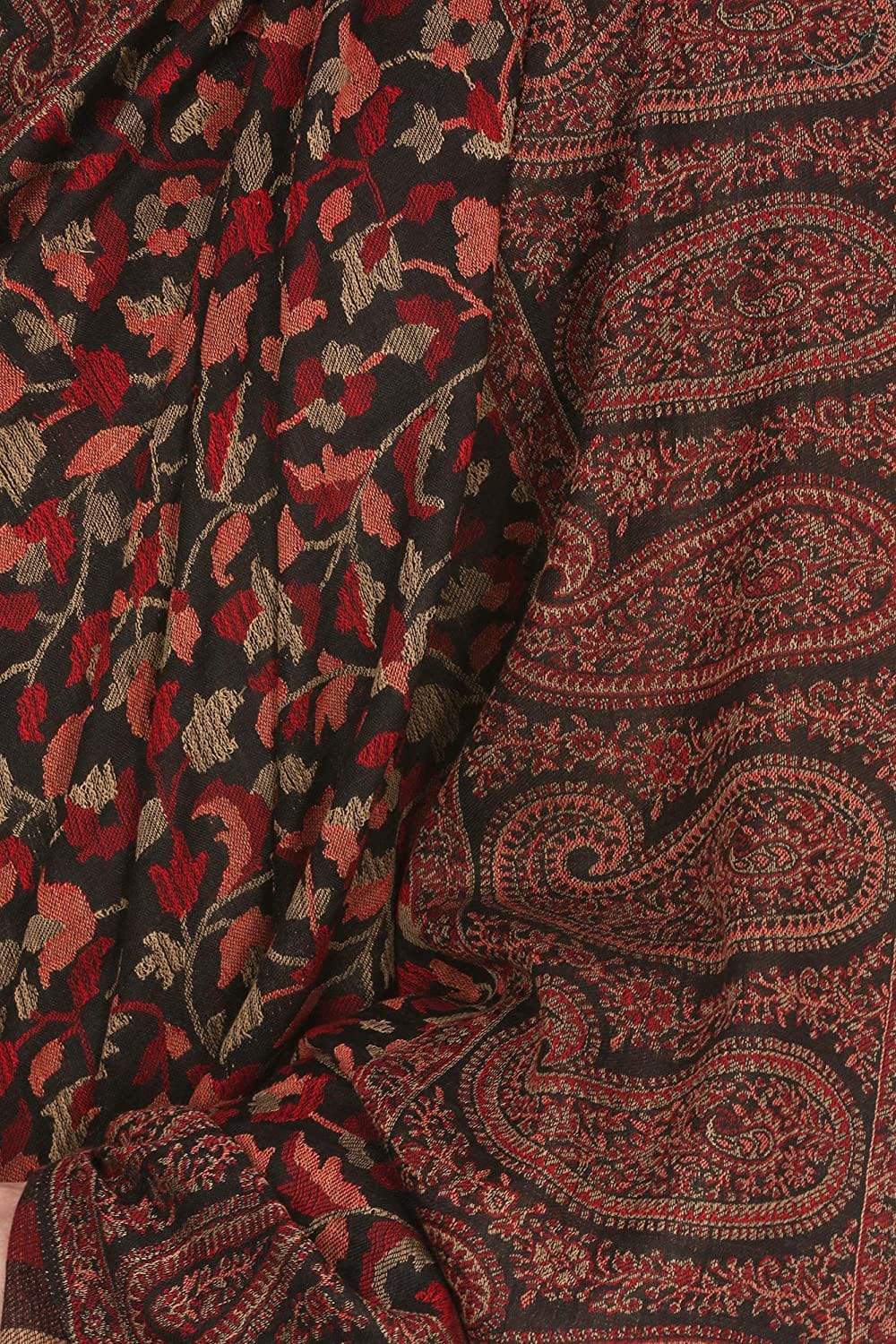 Pashtush India 127x254 Pashtush Mens Kaani Shawl, Mens Lohi, Full Size, Blended Wool, Black