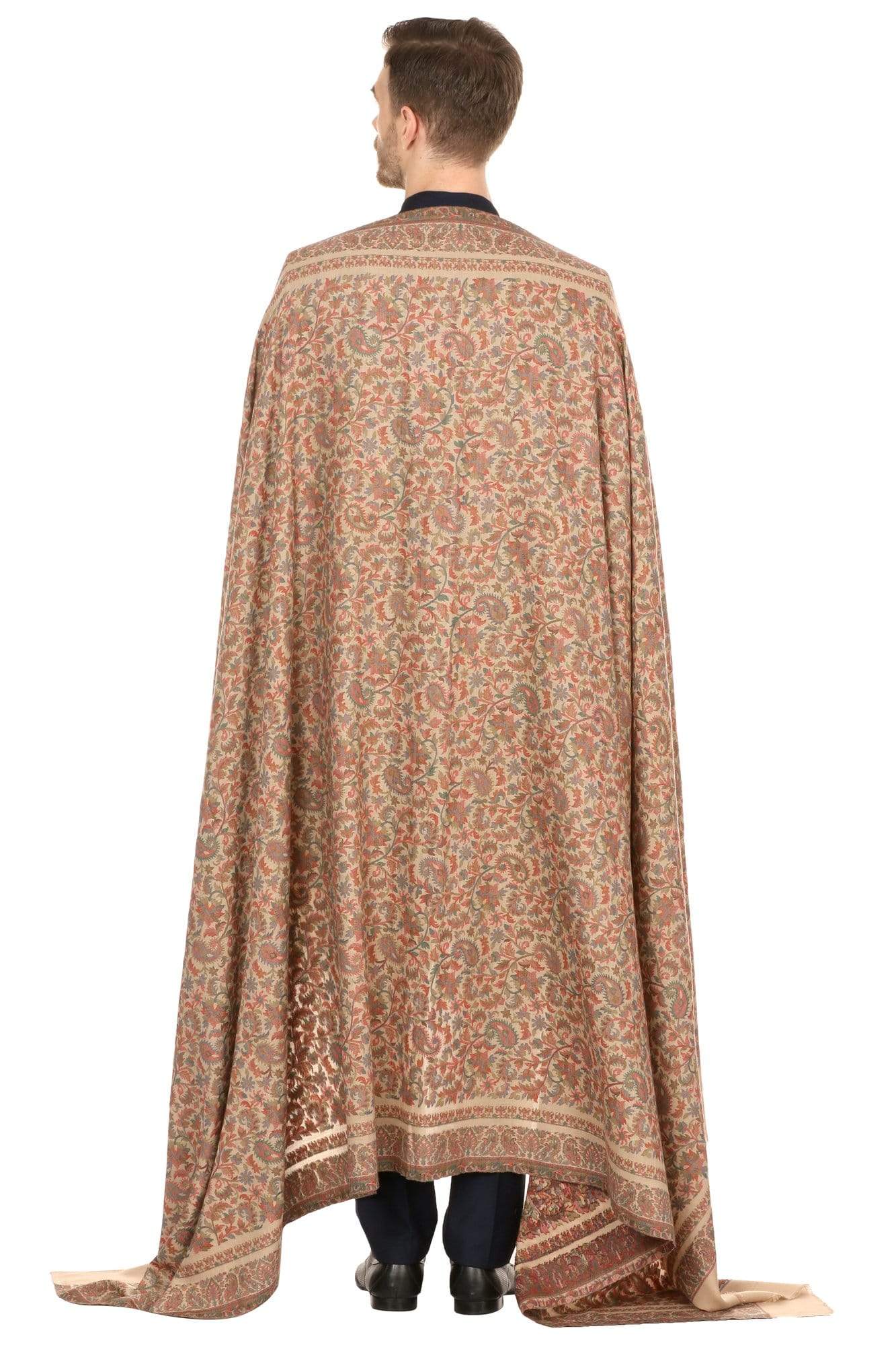 Pashtush Store Shawl Pashtush Mens Kaani Shawl, Mens Lohi (full size 54x108 inches) - Beige