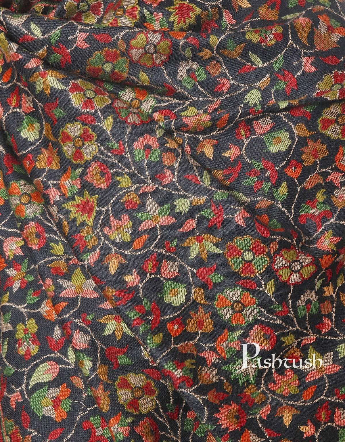 Pashtush India 100x200 Pashtush Mens Kaani Stole, Faux Pashmina, Soft and Warm, Black
