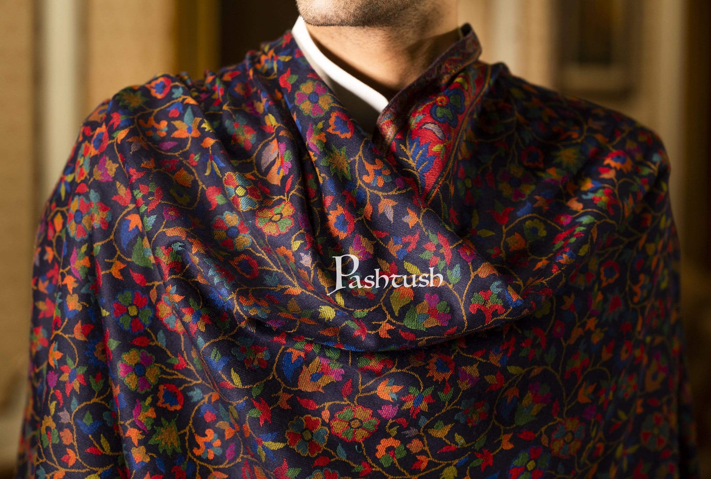 Pashtush India 100x200 Pashtush Mens Kaani Stole, Faux Pashmina, Soft and Warm, Multi coloured