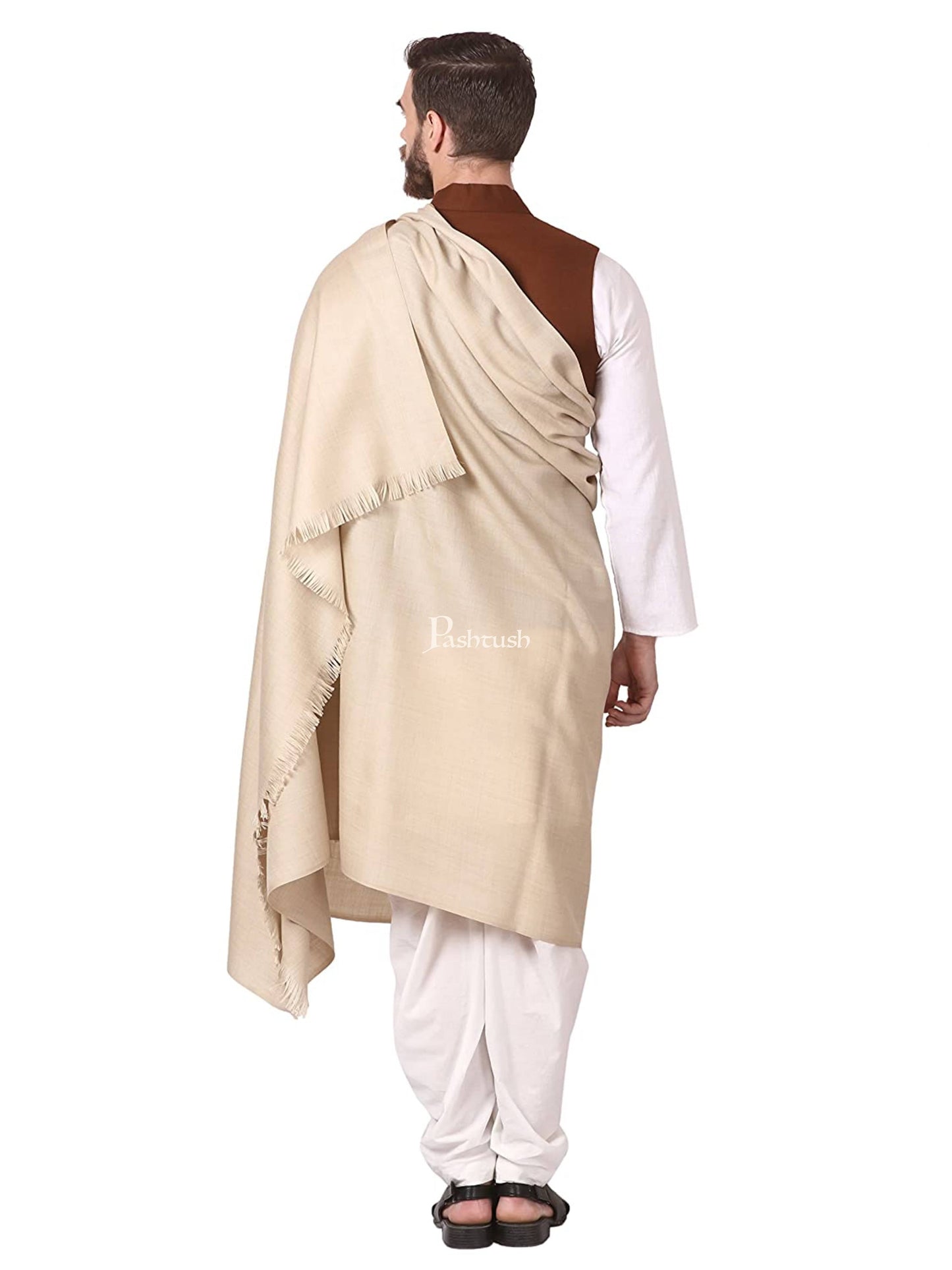 Pashtush India Mens Shawls Gents Shawl Pashtush Mens Lohi, Thick And Warm Gents Shawl, 100% Pure Wool, Woolmark Certified
