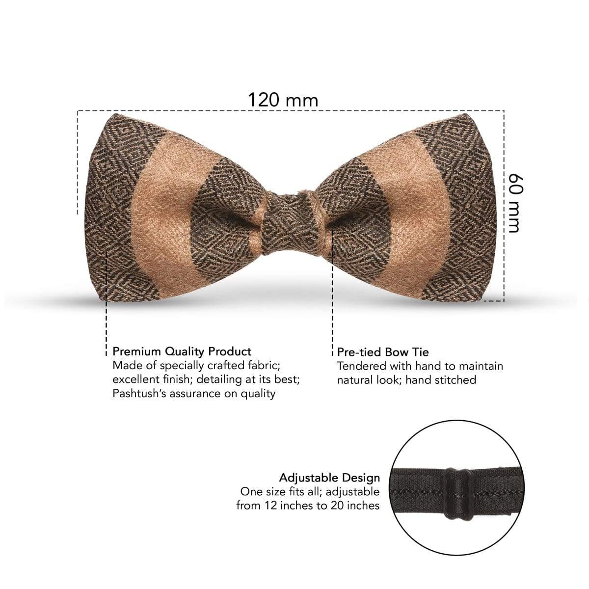Pashutsh Bow Pashtush Mens Luxury Pre-Tied Bow Tie