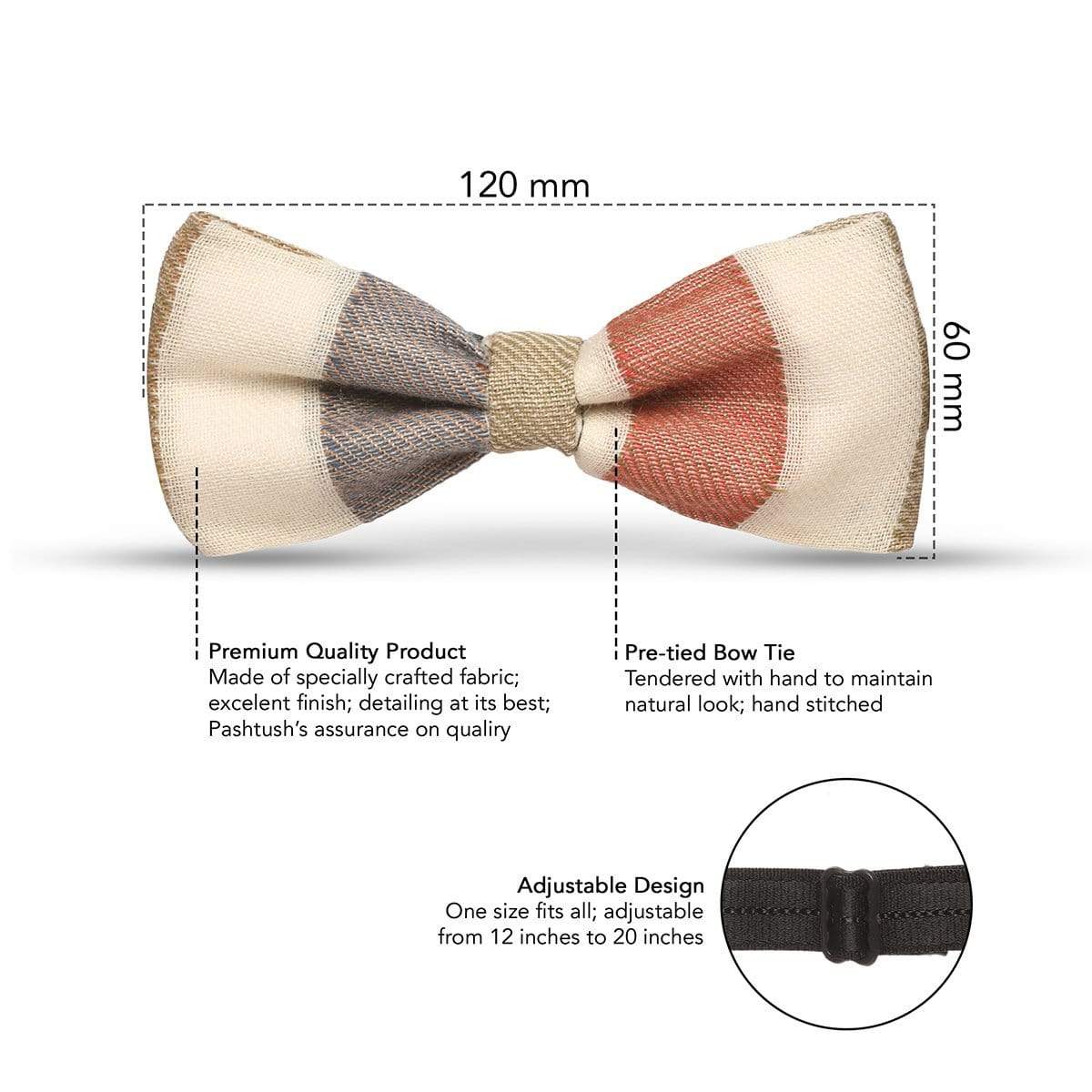 Pashutsh Bow Pashtush Mens Luxury Pre-Tied Bow Tie