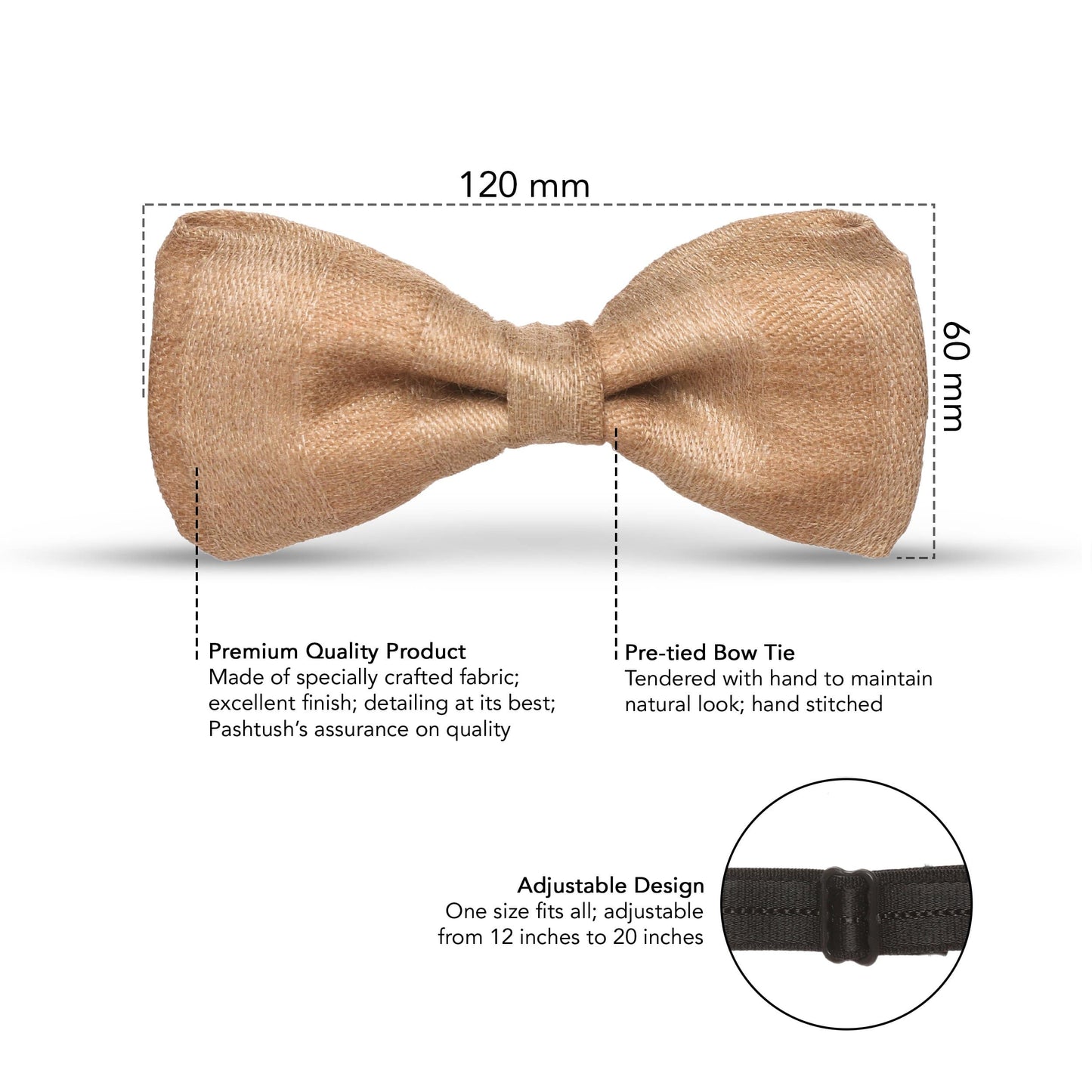 Pashutsh Bow Pashtush Mens Luxury Pre-Tied Bow Tie