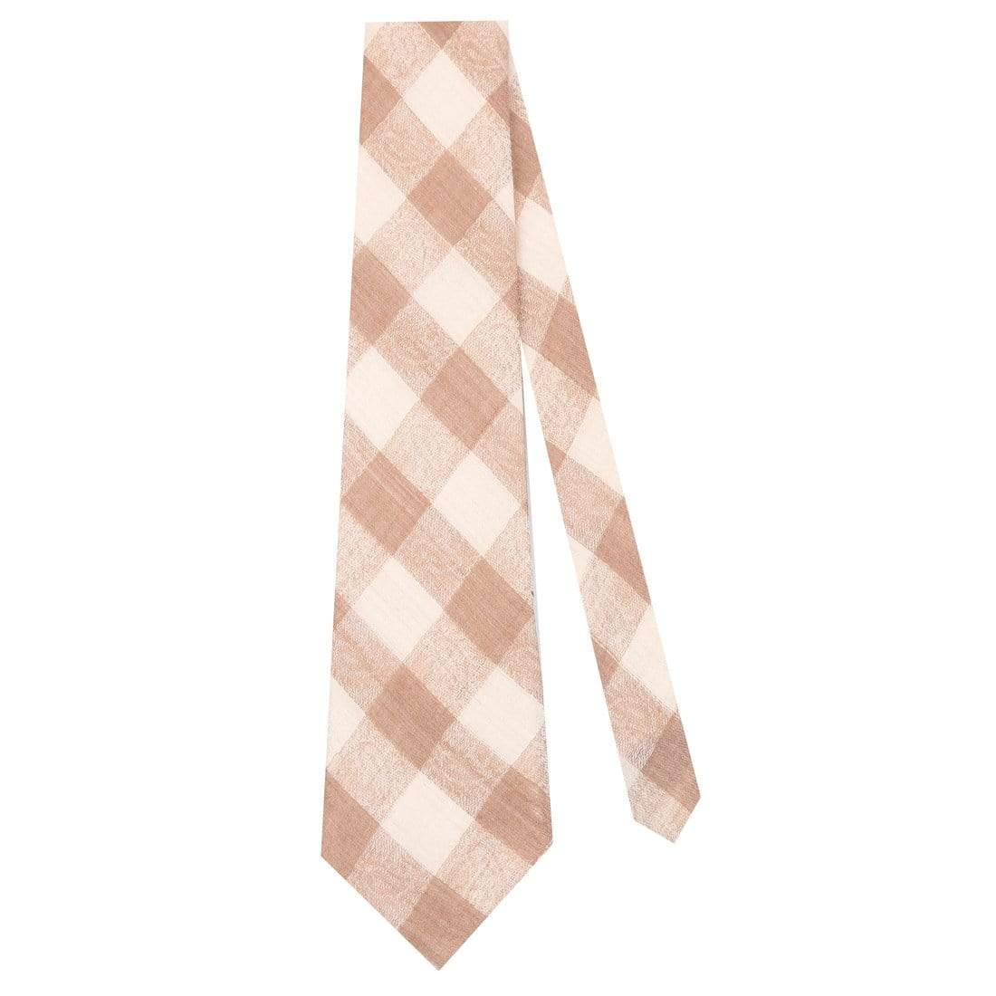 Pashtush Mens Necktie, Soft And Luxurious, Paisley Checks, Free Size, Beige