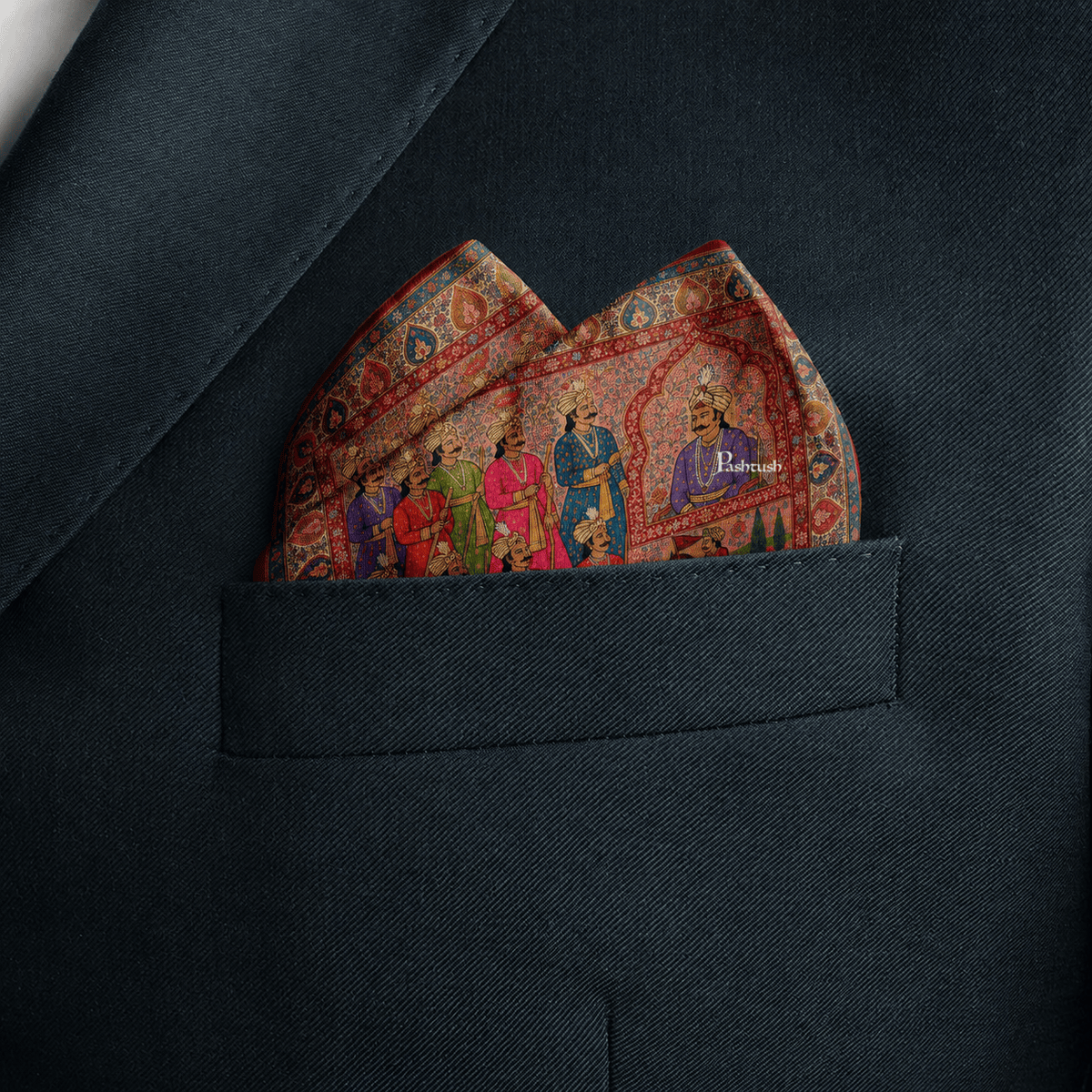 Pashtush India Mens Scarves Stoles and Mufflers Pashtush Mens Pocket Square
