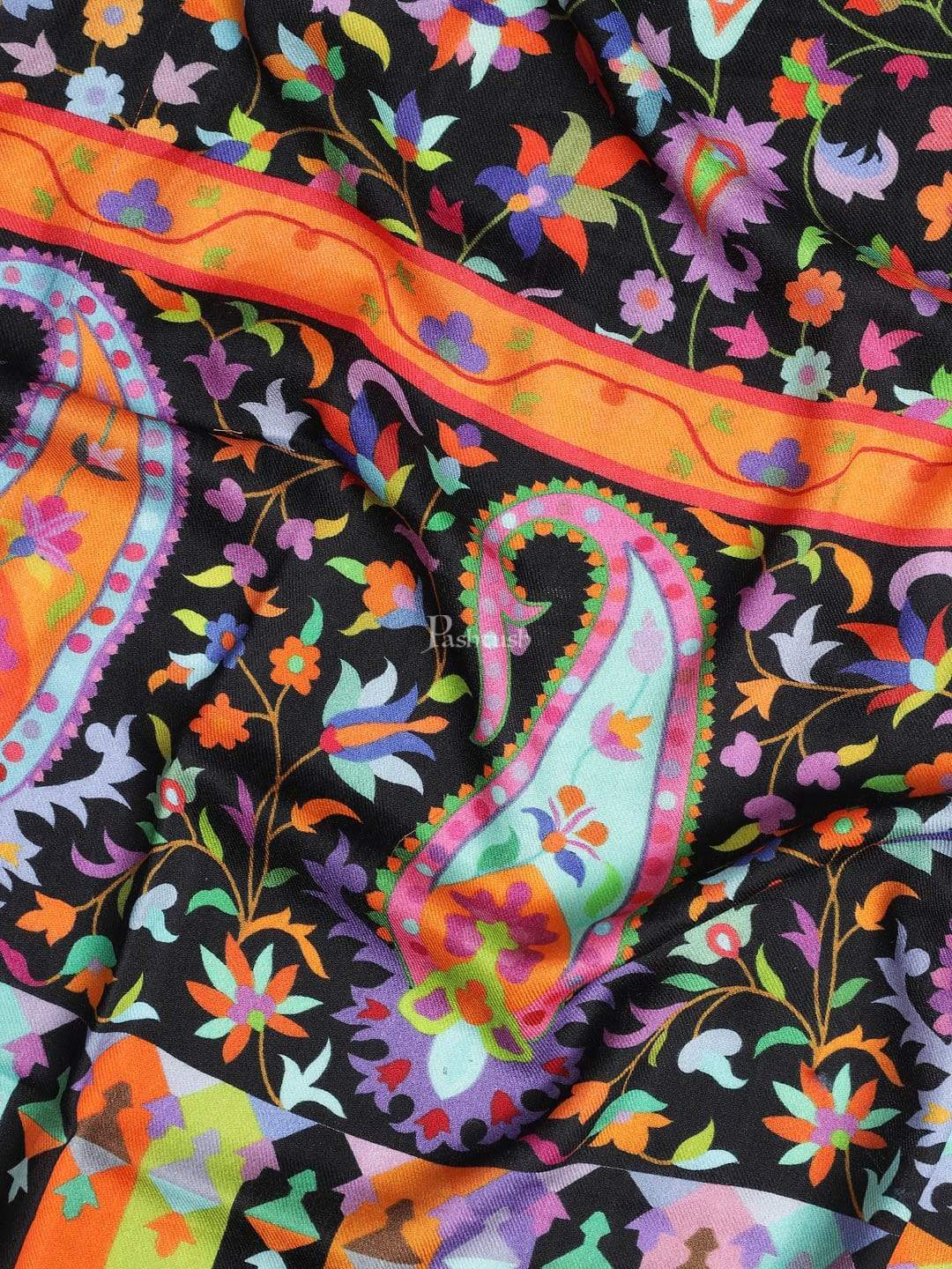 Pashtush India 100x200 Pashtush Mens Pure Wool Printed Stole, Soft and Warm