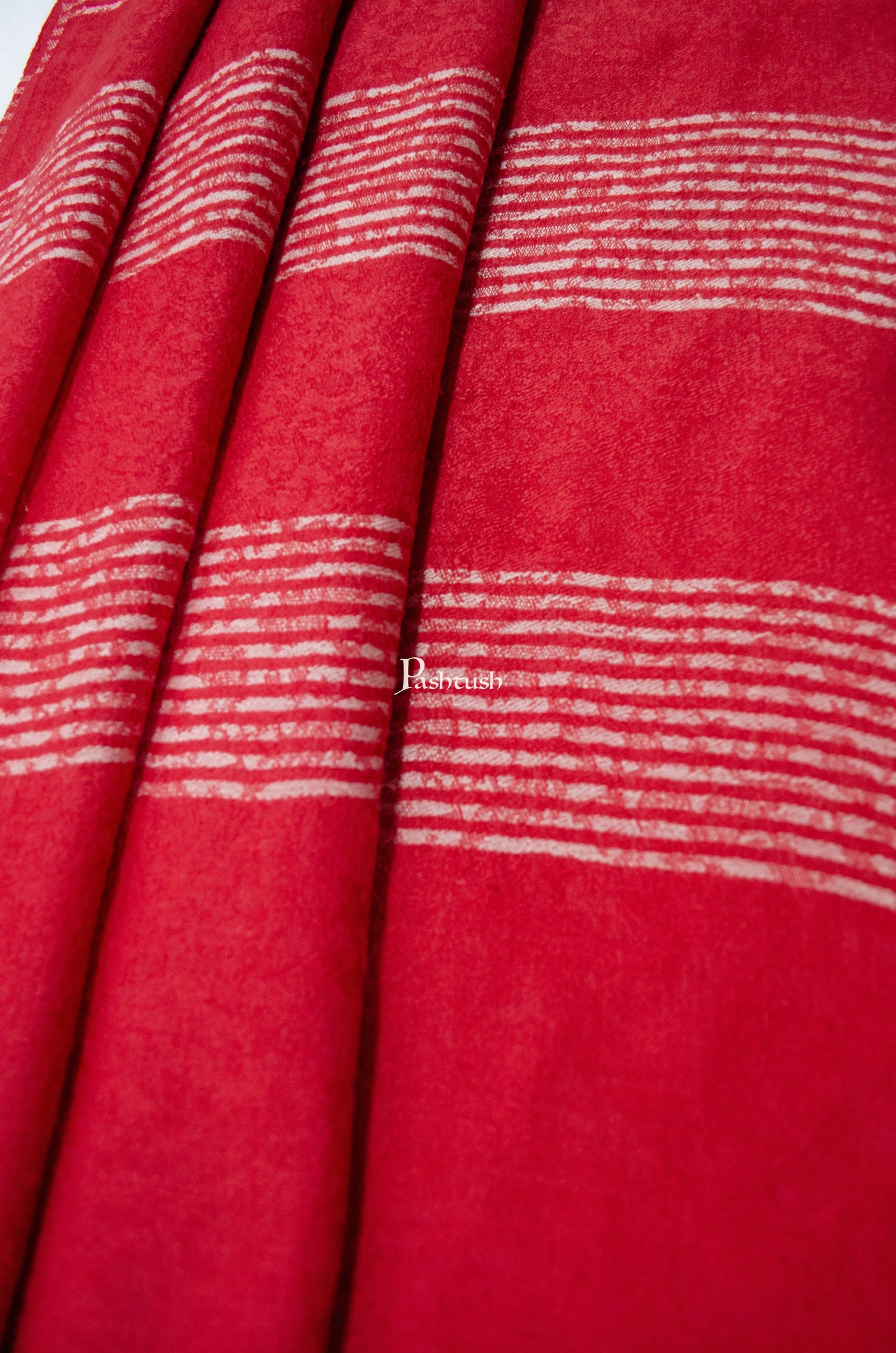 Pashtush India Womens Stoles and Scarves Scarf Pashtush Mens Reversible Blended Fine Wool Stole - Red