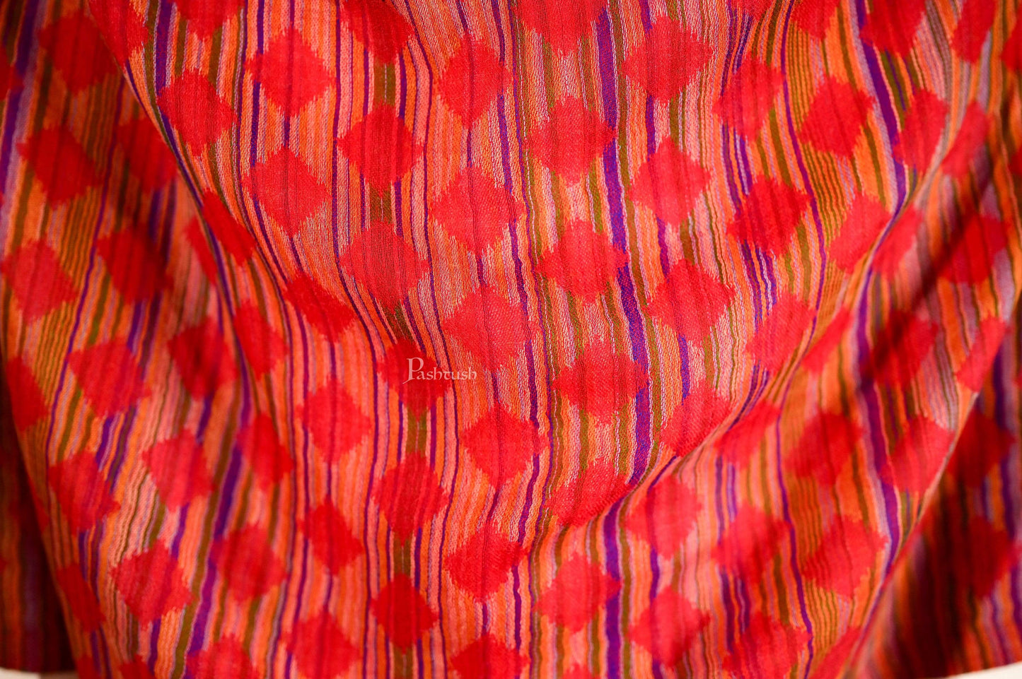 Pashtush India 70x200 Pashtush Mens Reversible Stole, 100% Pure Wool With Woolmark Certification, Multi coloured