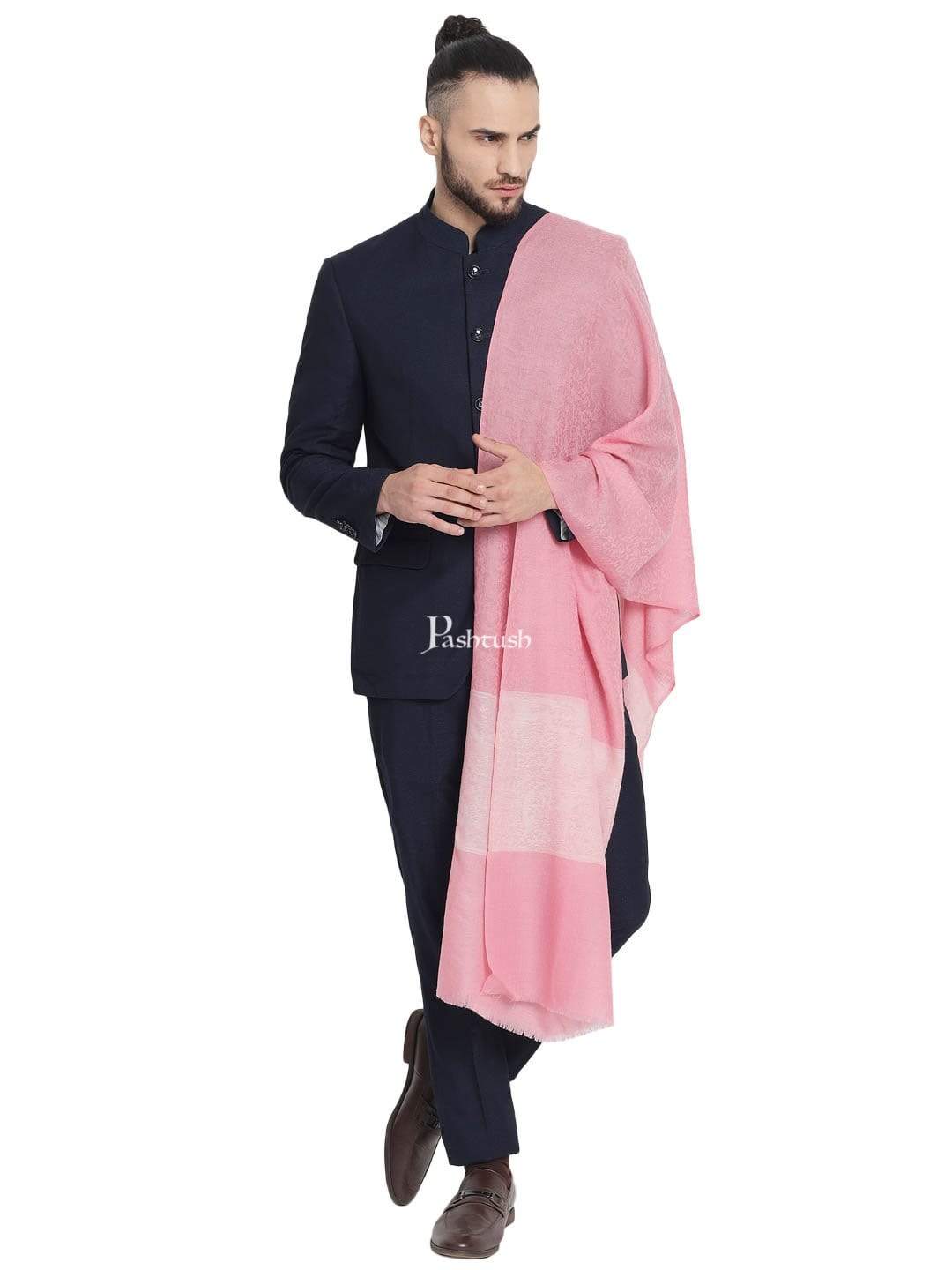 Pashtush India 70x200 Pashtush Mens Reversible Stole, with Paiseley weave