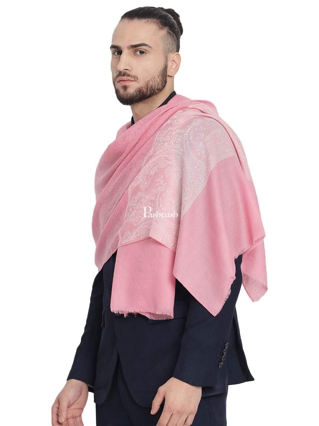 Pashtush India 70x200 Pashtush Mens Reversible Stole, with Paiseley weave