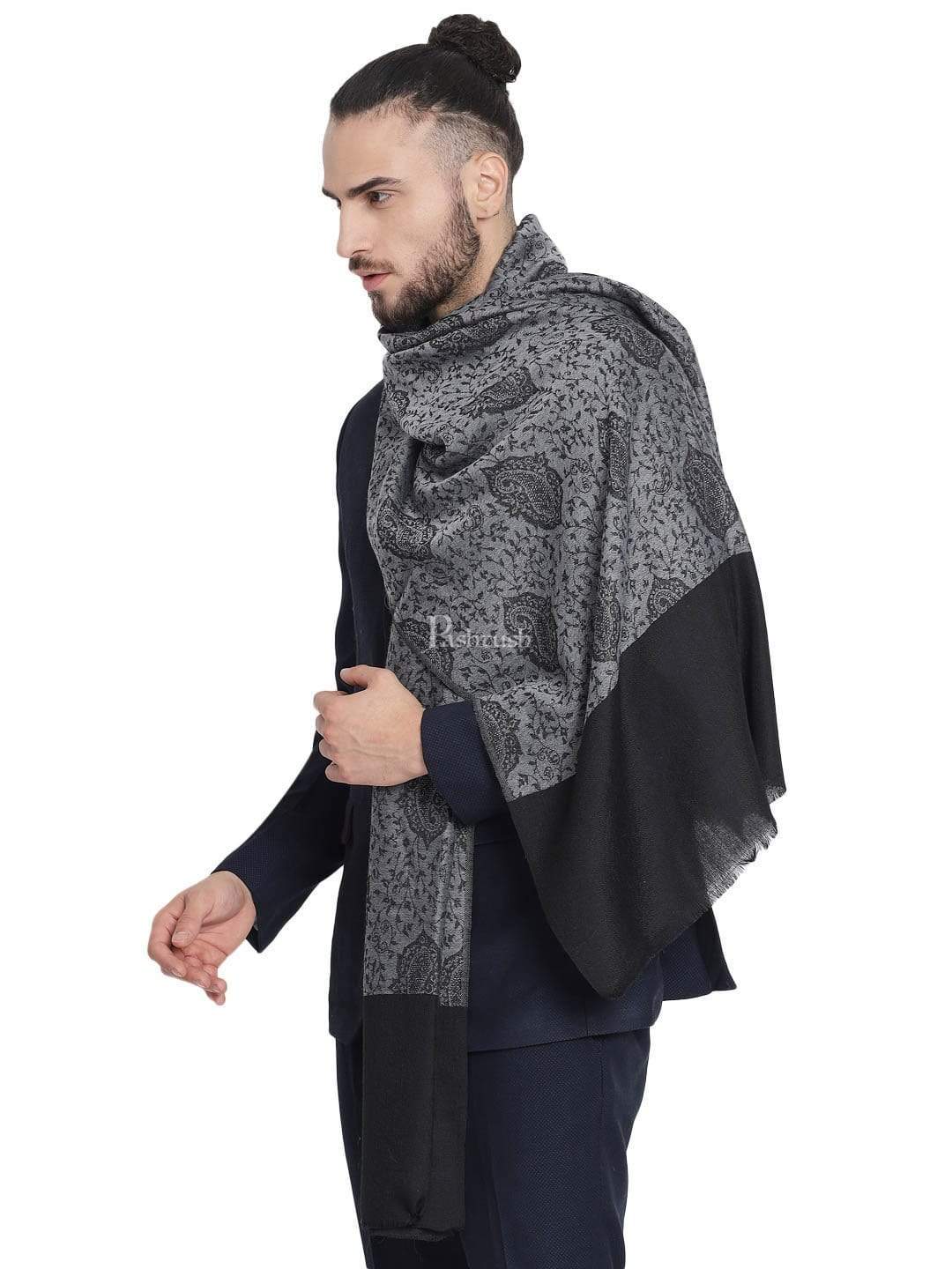 Pashtush India 70x200 Pashtush Mens Reversible Stole, with Paiseley weave