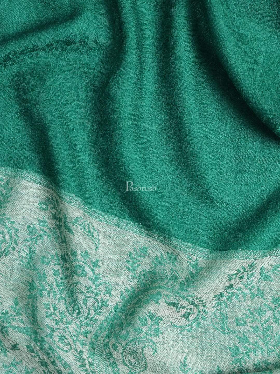 Pashtush India 70x200 Pashtush Mens Scarf with Chanting Paisleys Design, Soft and Warm, Emerald Green
