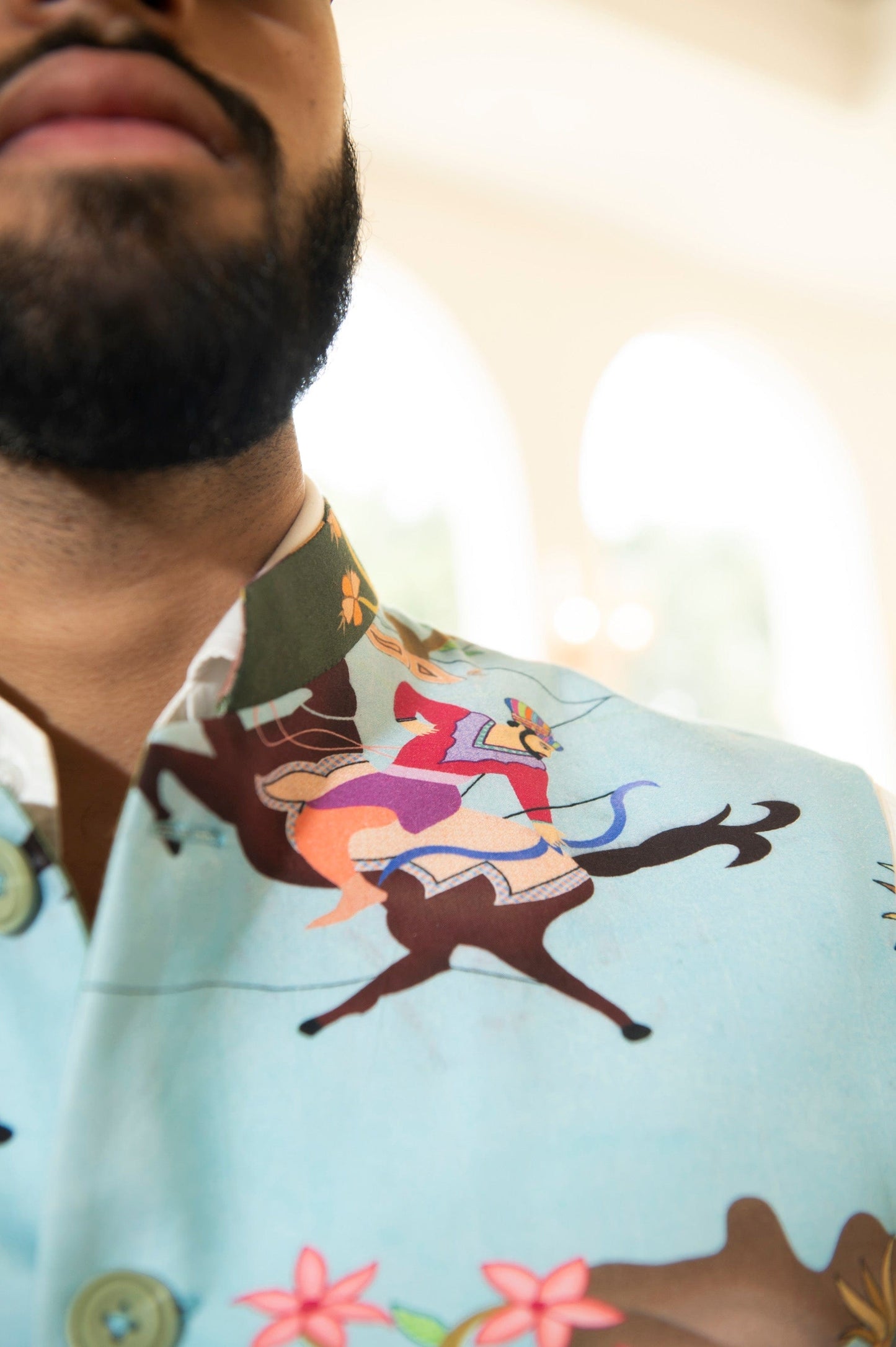 Pashtush India Coats & Jackets Pashtush Mens Shikaardar Waistcoat, Pastel Hues, Printed in Luxurious Cotton