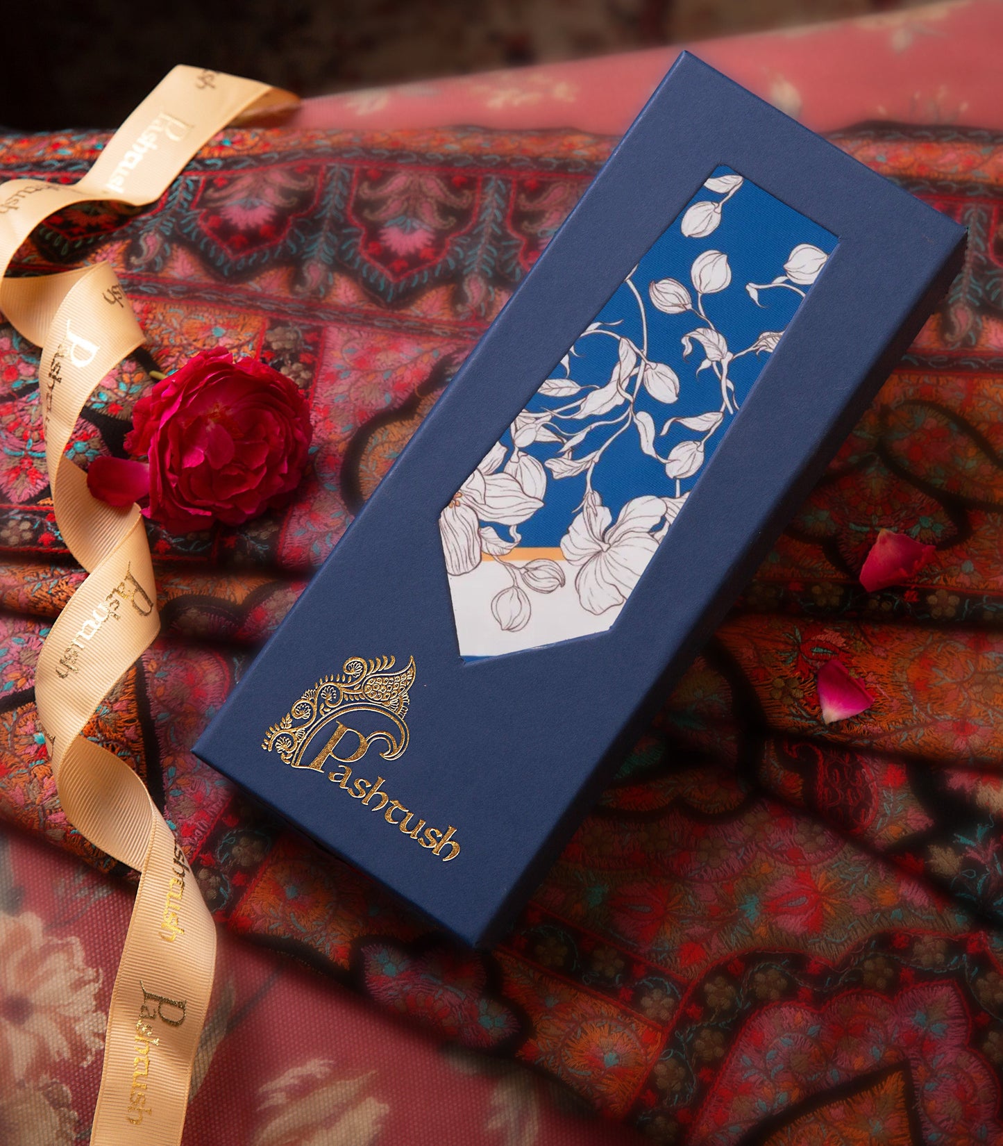 Pashtush Shawl Store Gift Pack Pashtush Mens Silky Soft Pocket Square, Printed, Floral Paisleys