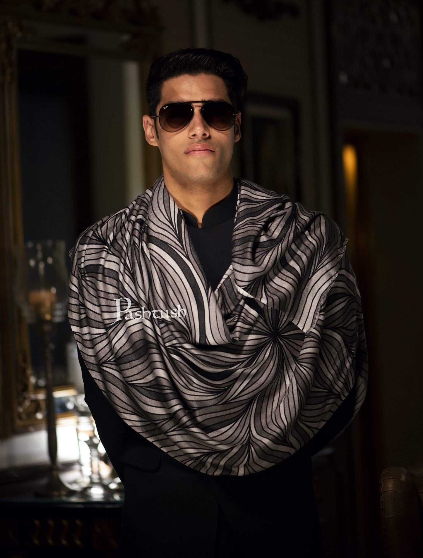 Pashtush India 70x200 Pashtush Mens Soft Bamboo Scarf, Casual, Printed, Extra Soft