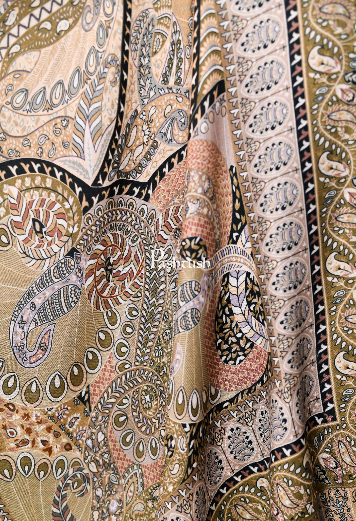 Pashtush India 70x200 Pashtush Mens Soft Bamboo Scarf, Stoles, Wraps (soft Bamboo) - Paisley Garden