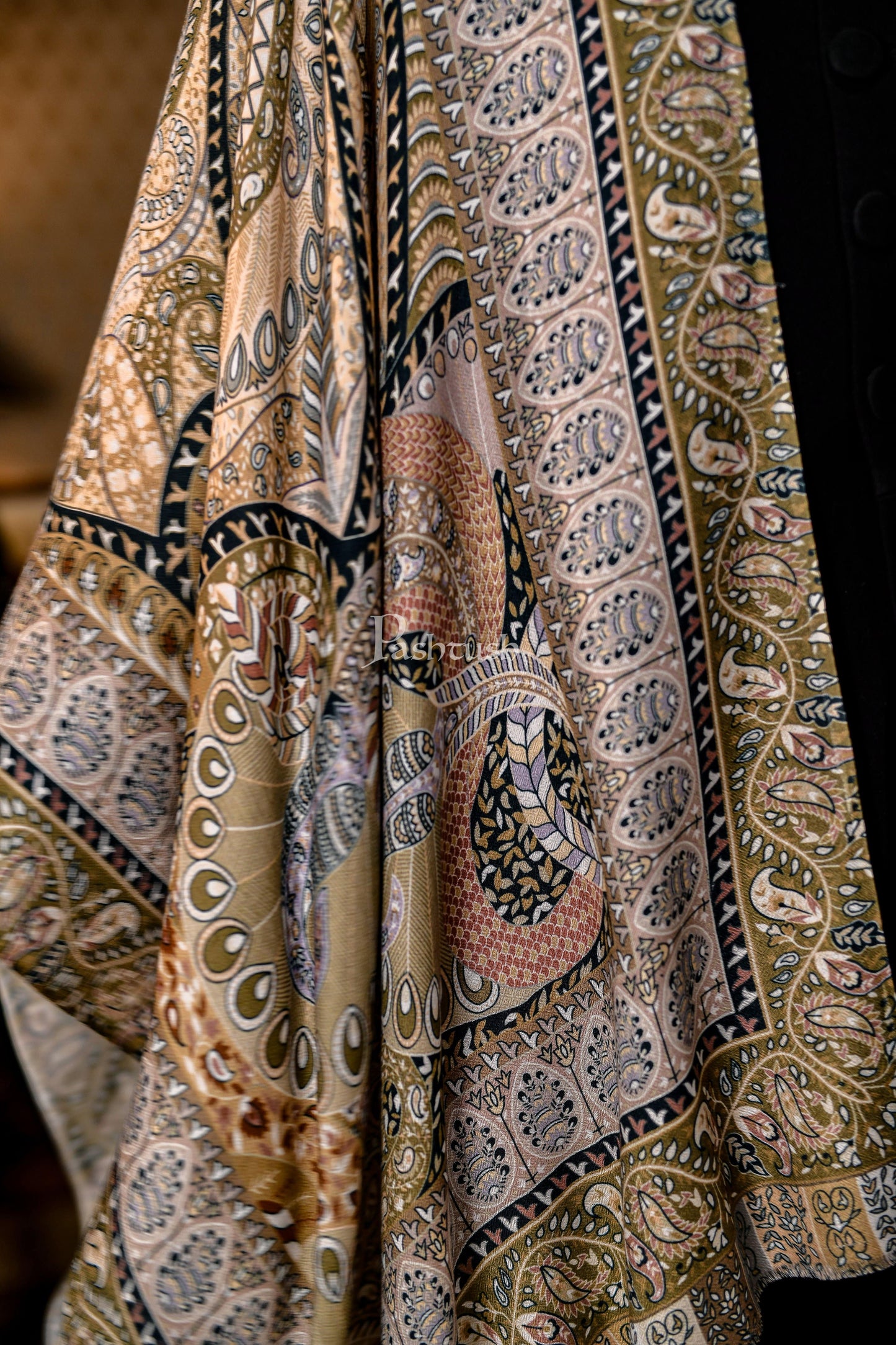Pashtush India 70x200 Pashtush Mens Soft Bamboo Scarf, Stoles, Wraps (soft Bamboo) - Paisley Garden