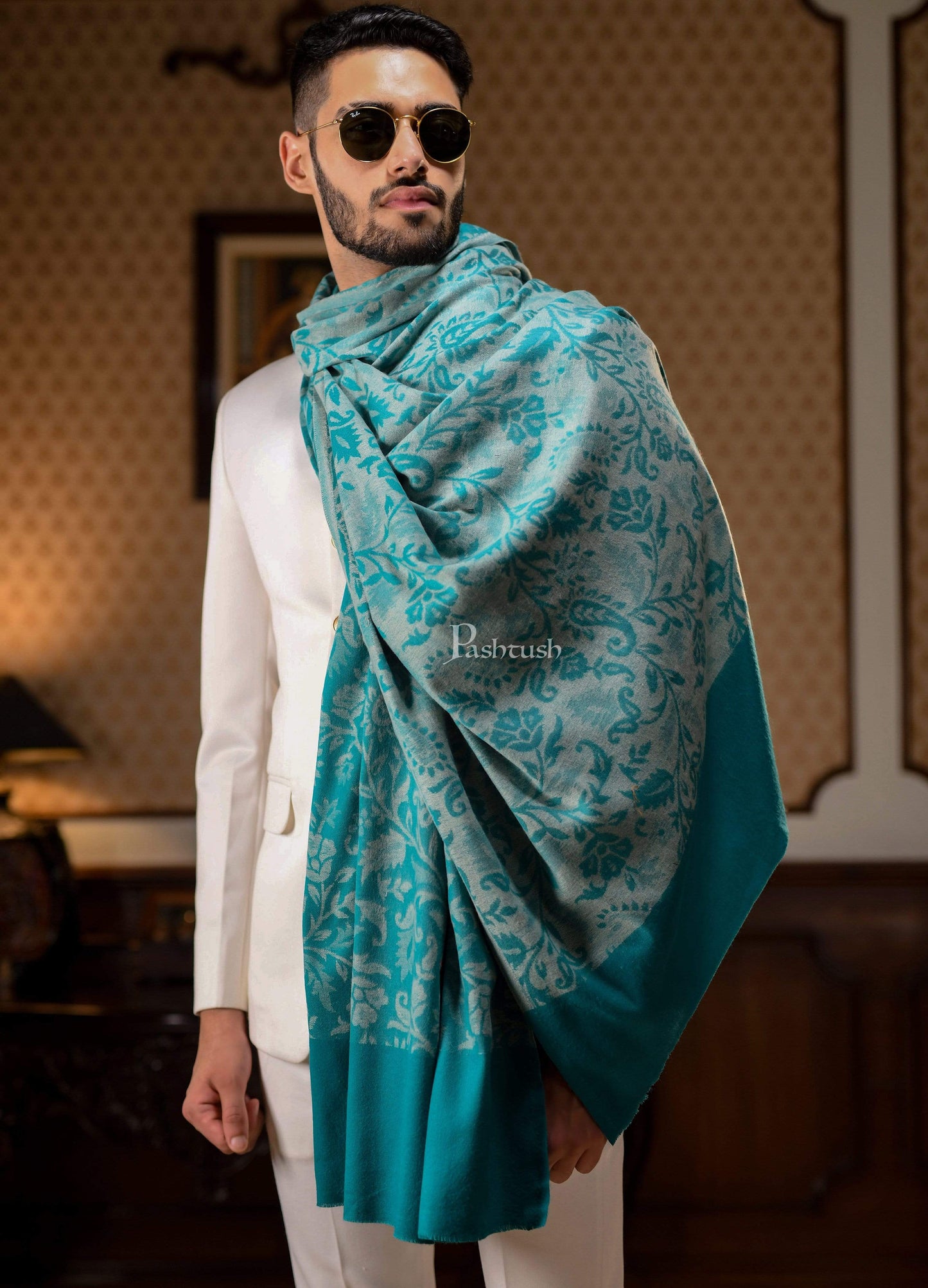 Pashtush India 100x200 Pashtush Mens Soft Bamboo Shawl, Thick and Warm