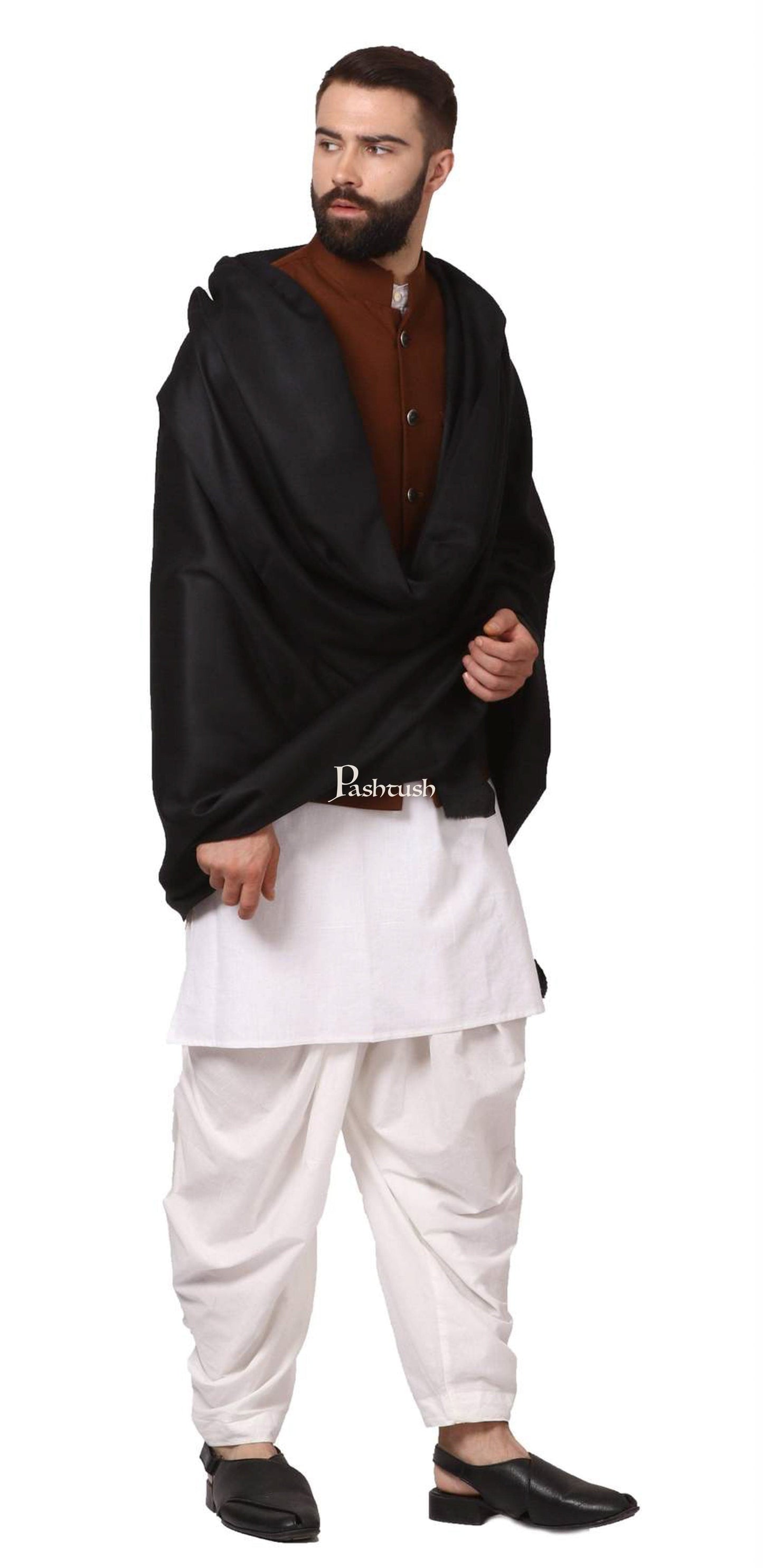 Pashtush India Mens Shawls Gents Shawl Pashtush Mens Soft Wool Shawl, Mens Lohi (Full Size), Pure Wool, Woolmark Certified