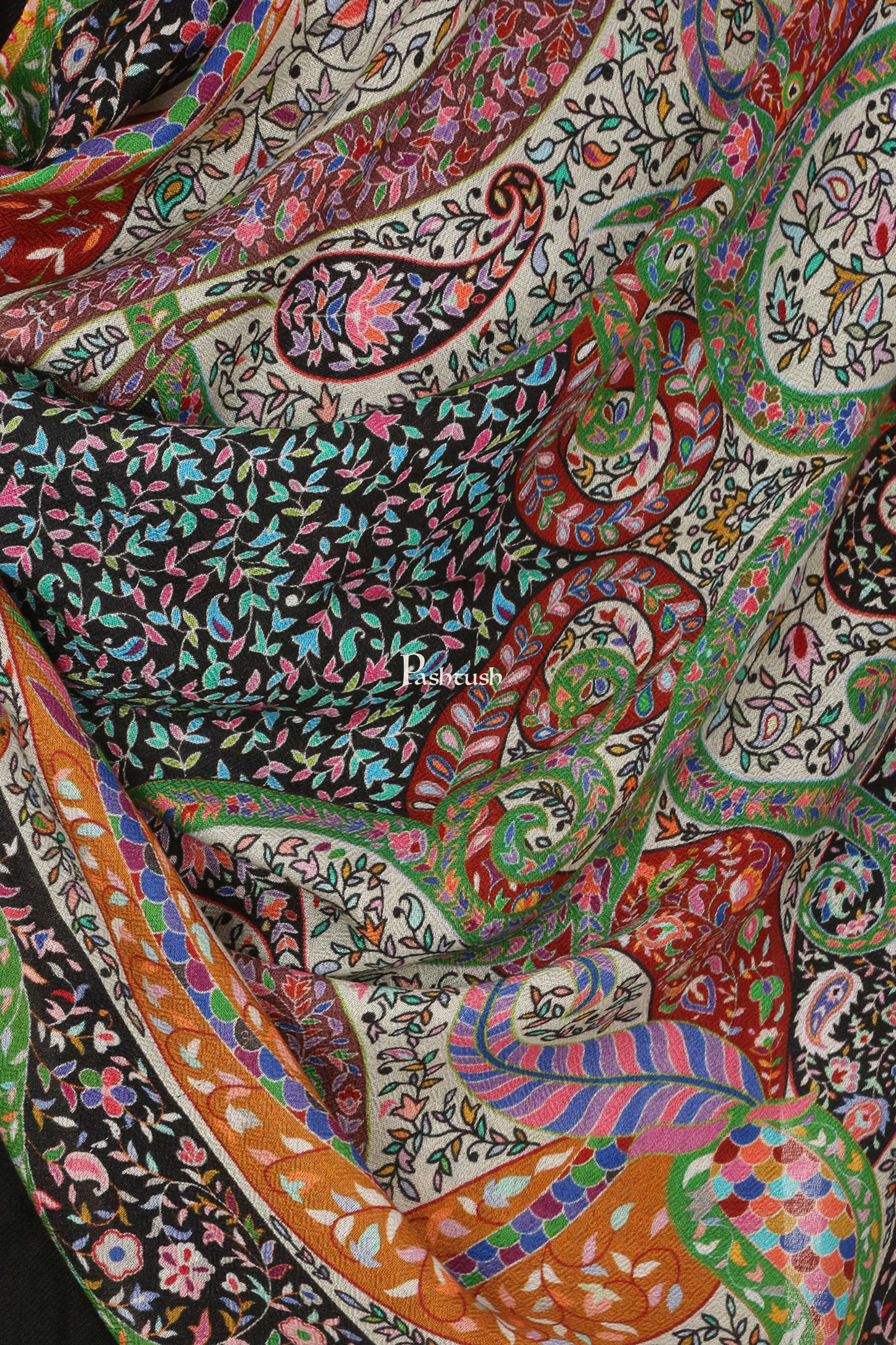 Pashtush India Mens Scarves Stoles and Mufflers Pashtush Mens Stole, Kalamkari Printed Ethnic Scarf