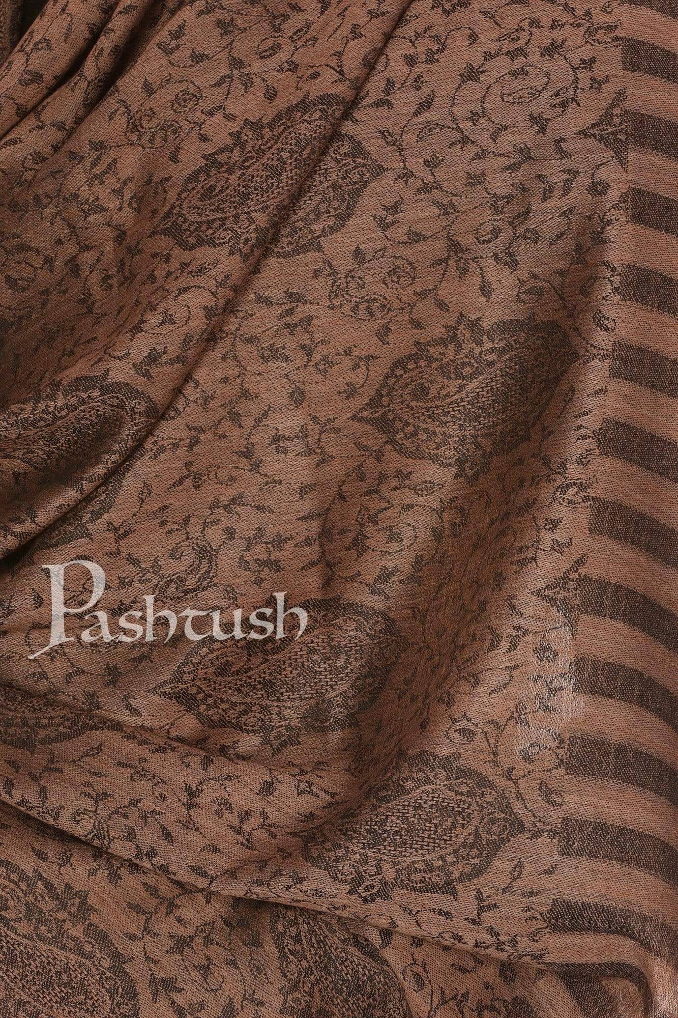 Pashtush Shawl Store Stole Pashtush Mens Stole Scarf, Extra Soft Wool Stole - Brown