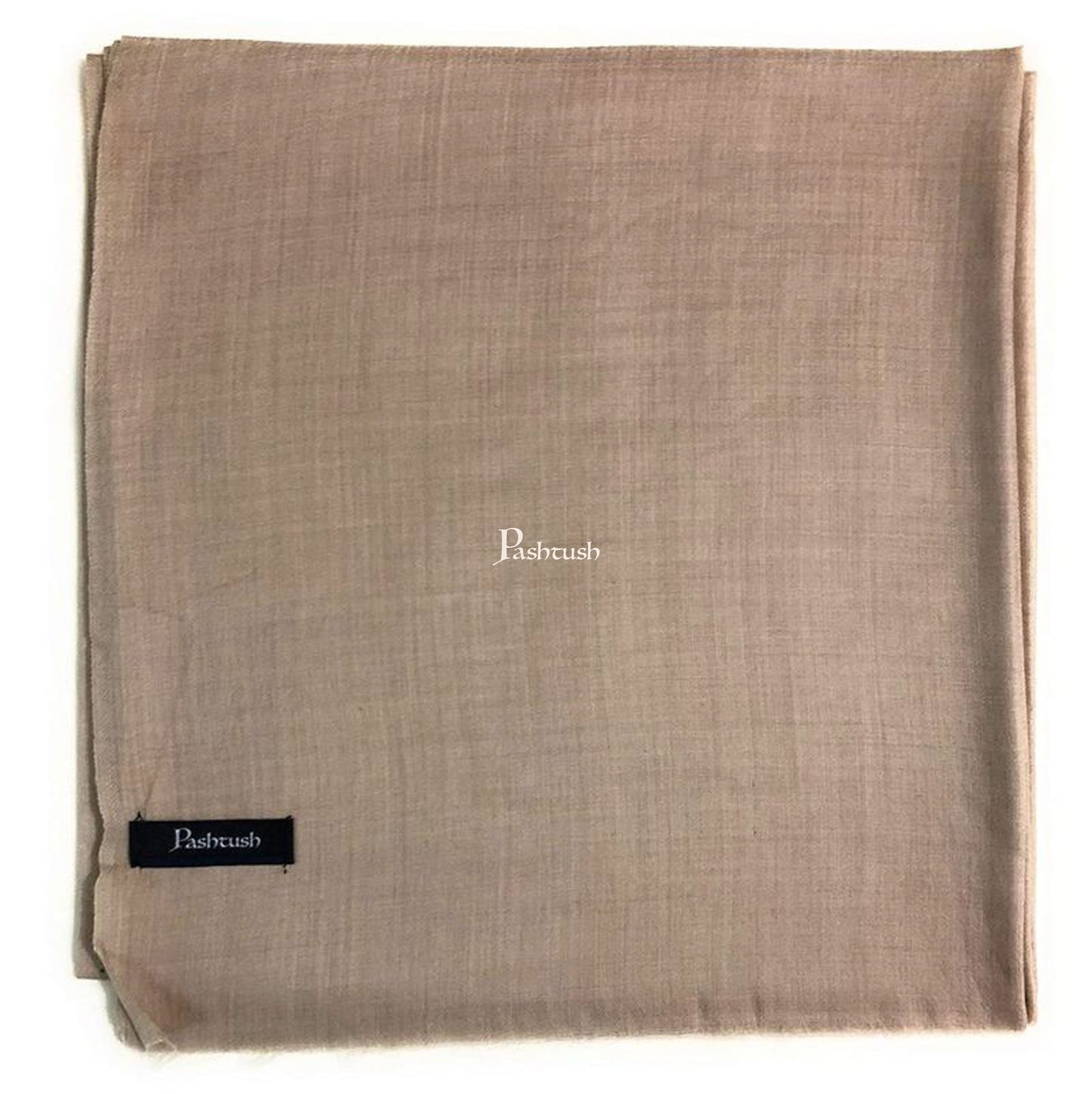 Pashtush India Mens Shawls Gents Shawl Pashtush Mens Super Fine Ring Shawl, Full Size - Dark Beige