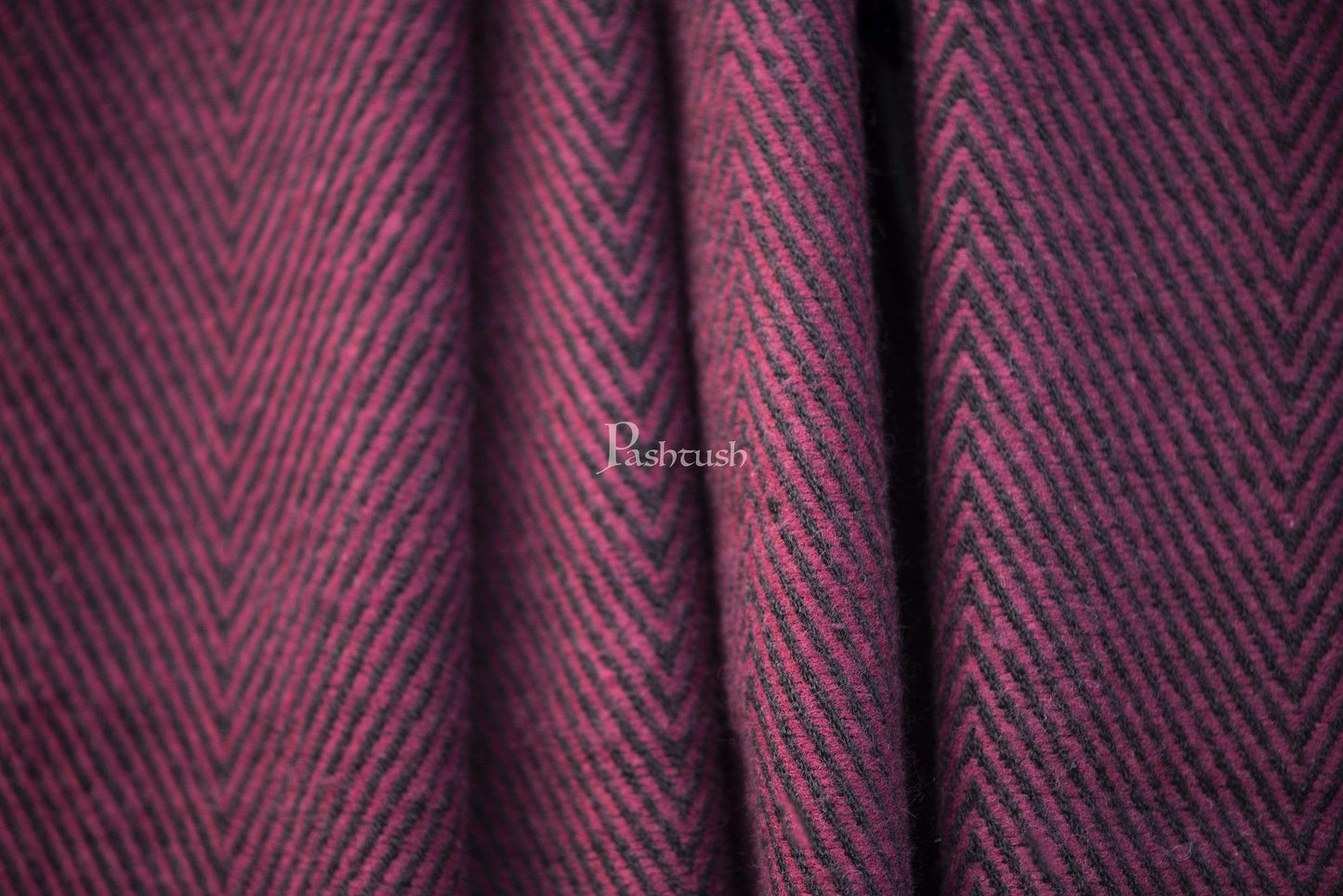 Pashtush India 100x200 Pashtush Mens Thick and Warm Woollen Scarf, Blowout Burgundy