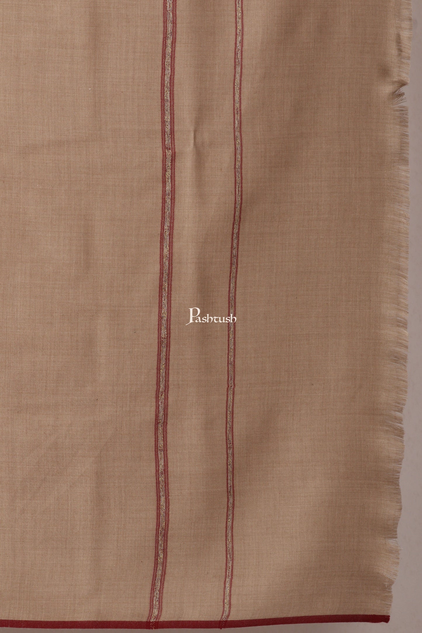 Pashtush India Mens Shawls Gents Shawl Pashtush Mens Thick Shawl Gents Lohi Woven Kinauri Design, Beige