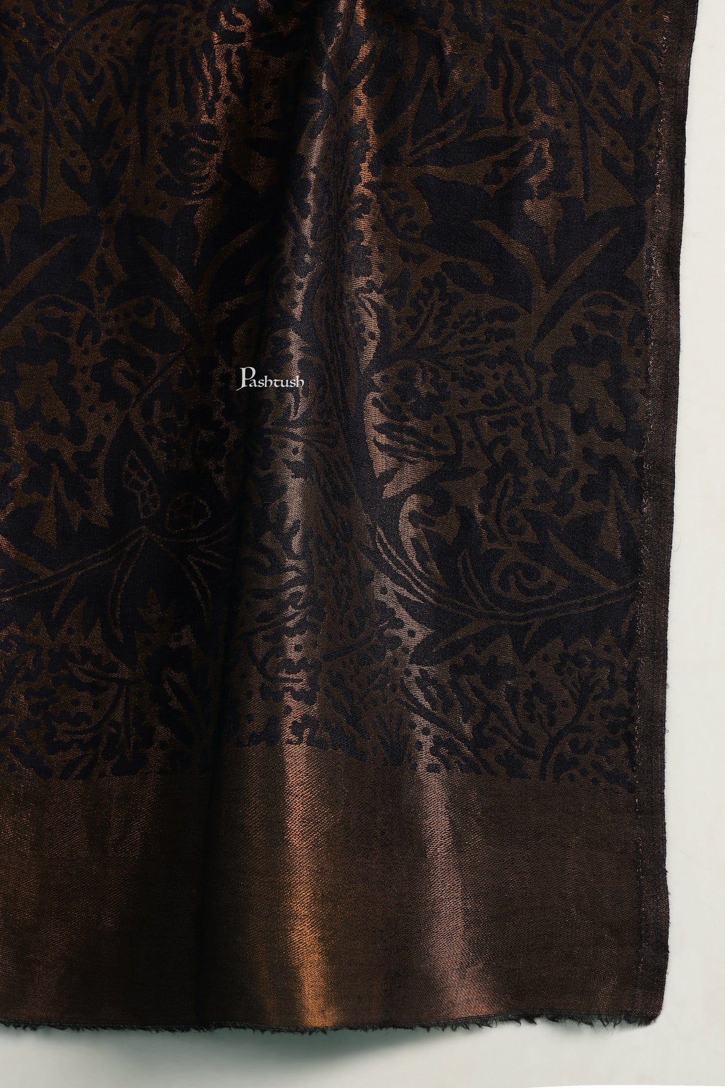Pashtush India Mens Scarves Stoles and Mufflers Pashtush Mens Wool Silk Stole, Paisley Weave Design, Blue