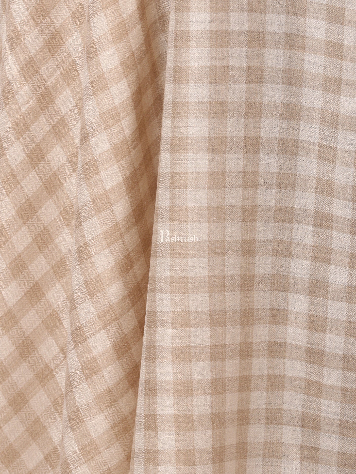 Pashtush India Mens Shawls Gents Shawl Pashtush Mens Woven Check Shawl, Ultra-Light Weight - Fine Wool, Medium, Herringbone Checks