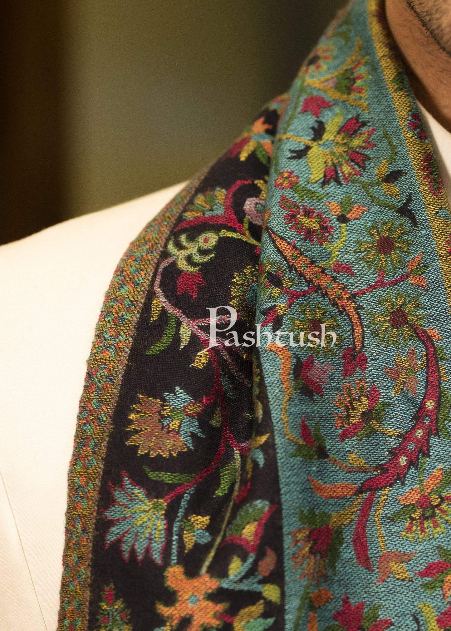 Pashtush India Shawl Pashtush Mens Woven Ethnic Stole, Extra Soft Bamboo Fibre