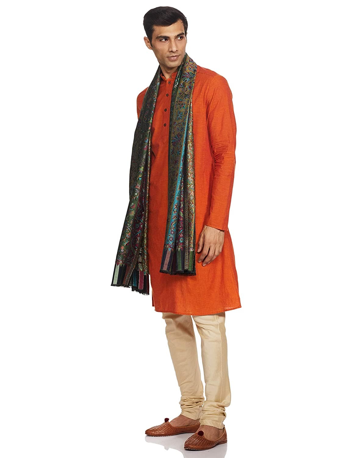 Pashtush India 70x200 Pashtush Mens Woven Ethnic Stole, Extra Soft Bamboo Fibre