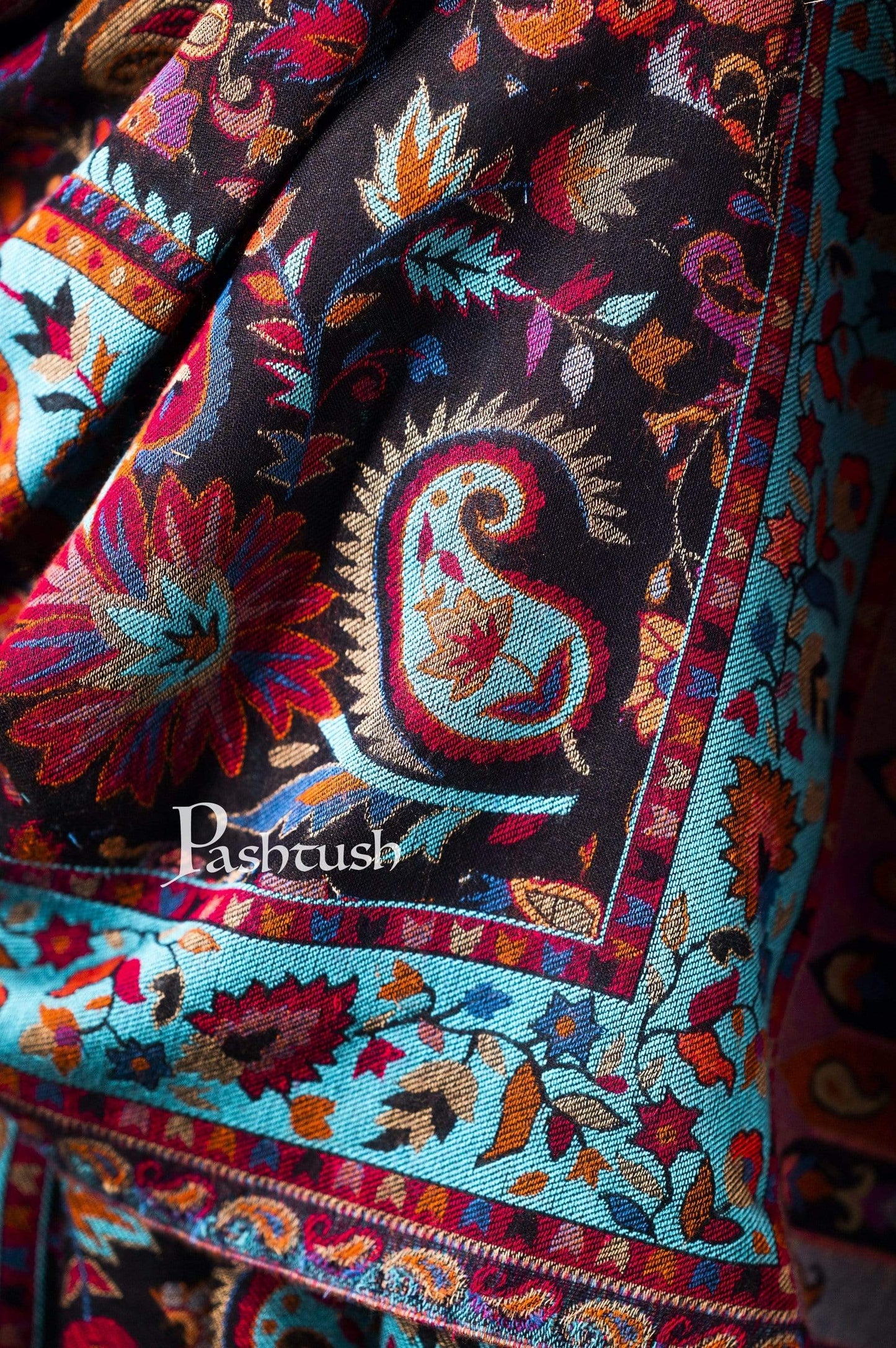 Pashtush India 70x200 Pashtush Mens Woven Ethnic Stole, Extra Soft Bamboo Fibre