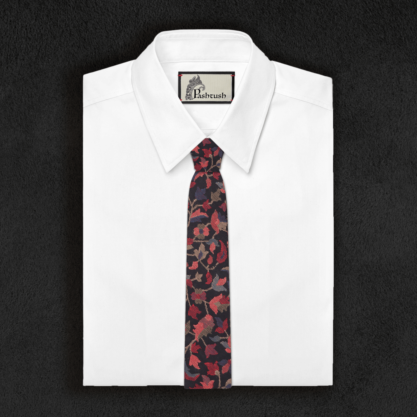 Pashtush India Tie Pashtush Mens Woven Jacquard Necktie, Tie for men, Bright Colours, Free Size, Black