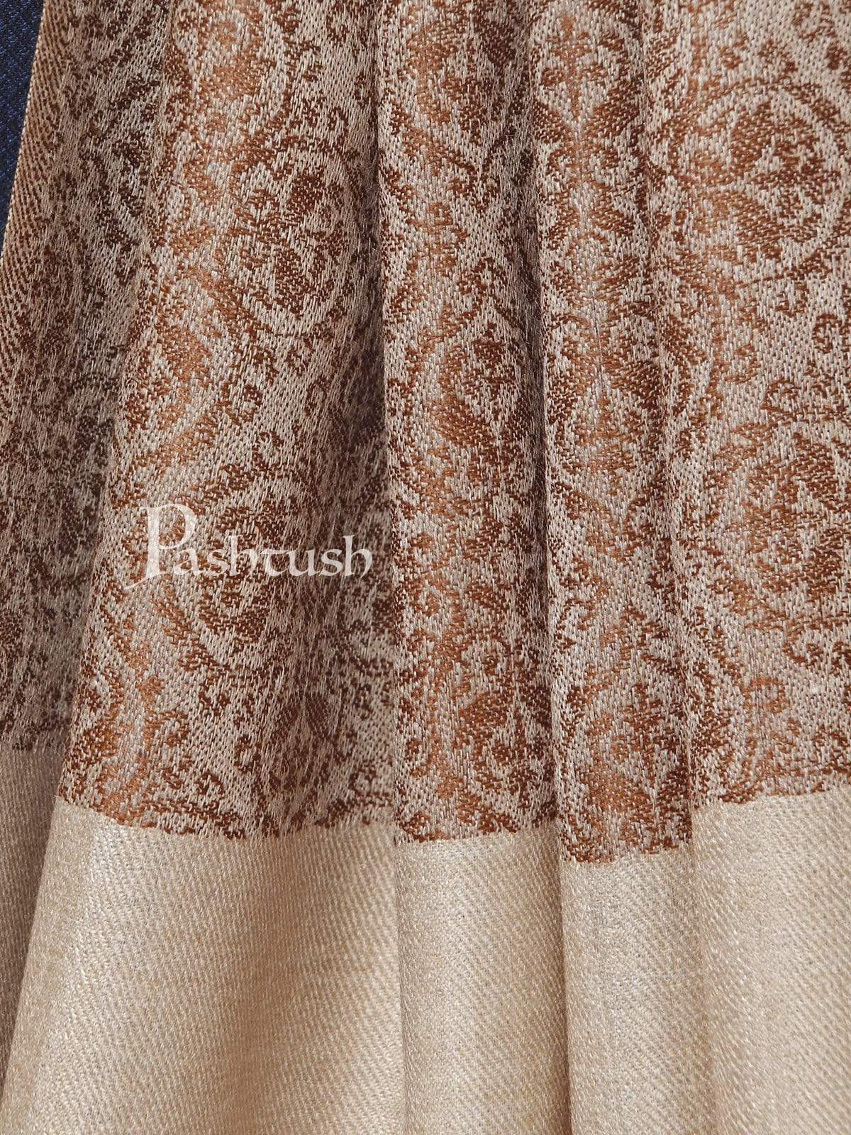 Pashtush India 100x200 PASHTUSH MENS WOVEN Jacquard SHAWL, ULTRA-LIGHT WEIGHT - FINE WOOL